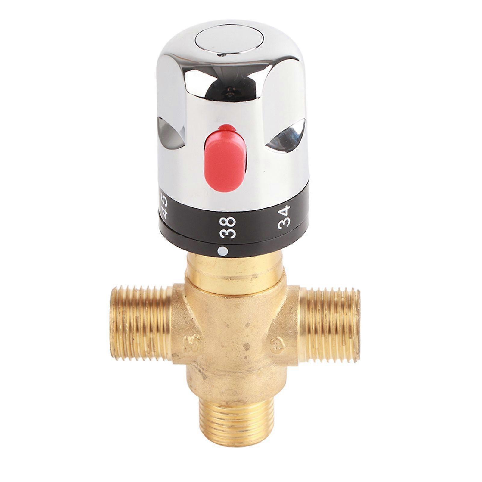 Brass Thermostatic Mixing Valve Water Temperature Pipe Basin Thermostat Control