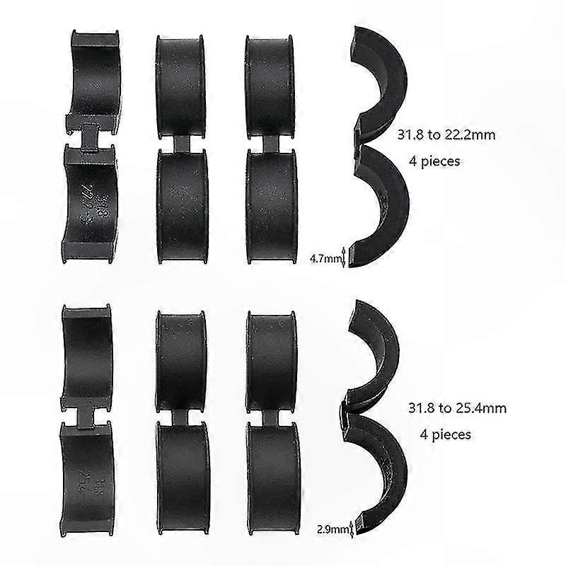 8 Pieces Handlebar Silicone Gaskets Adapter for 31.8 to 25.4/22.2 Handlebars