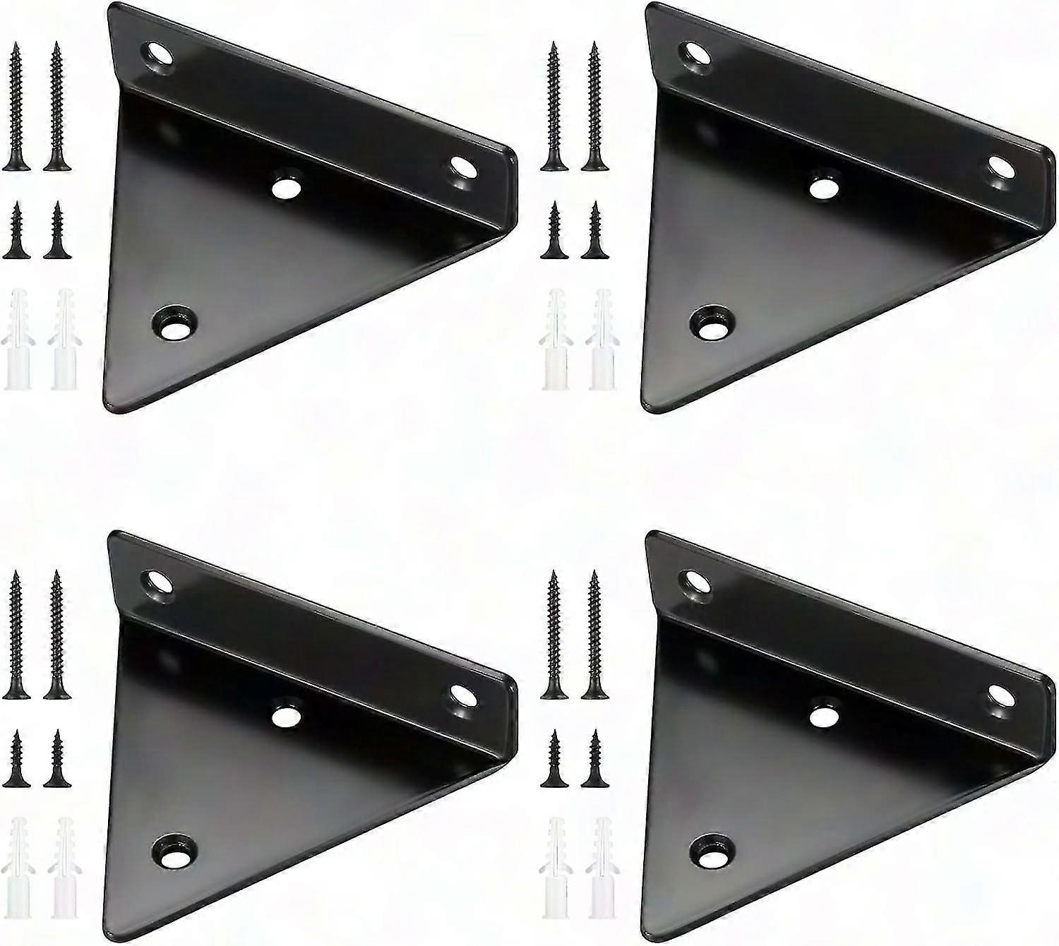 4 Pack Invisible Floating Shelf Brackets, Heavy Duty Metal Triangle Wall Shelf Supports for Shelves
