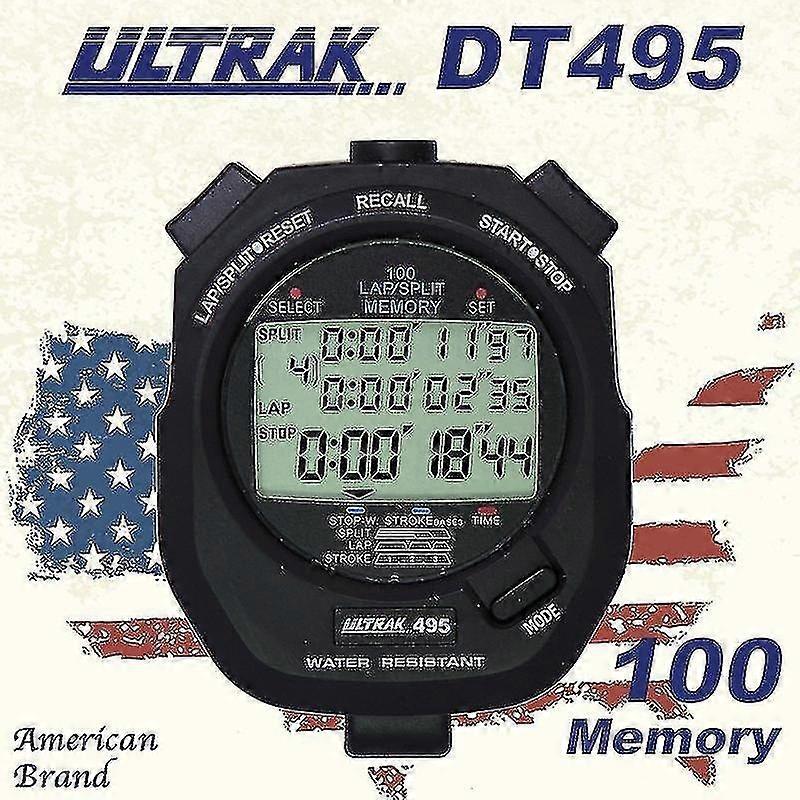 Ultrak 495 - 100 Dual Split Memory Stopwatch - Black-