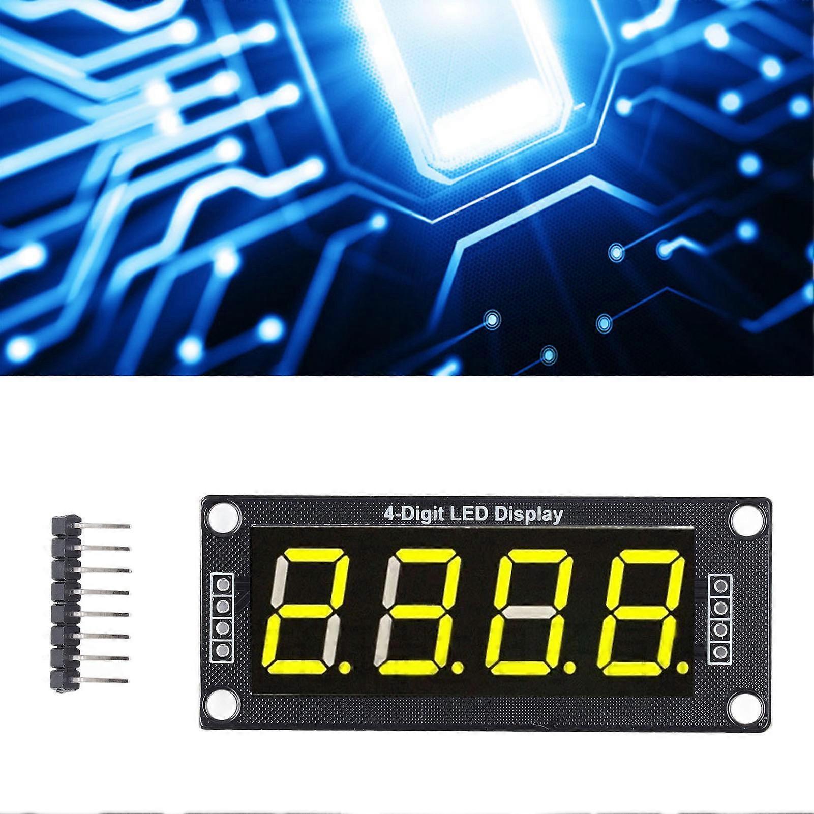 4 Stück LED-Segment-Digitalanzeigemodul 4 Bits 7-Segment-PCB-Uhrenmodul 0,56 Zoll MRA172E gelb 