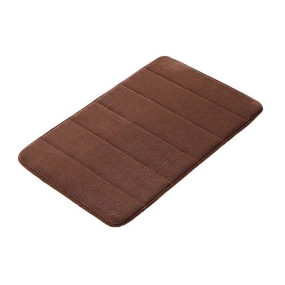 Skid Resistance Brown Coral Fleece Floor Mat Bath Mat for Home Use