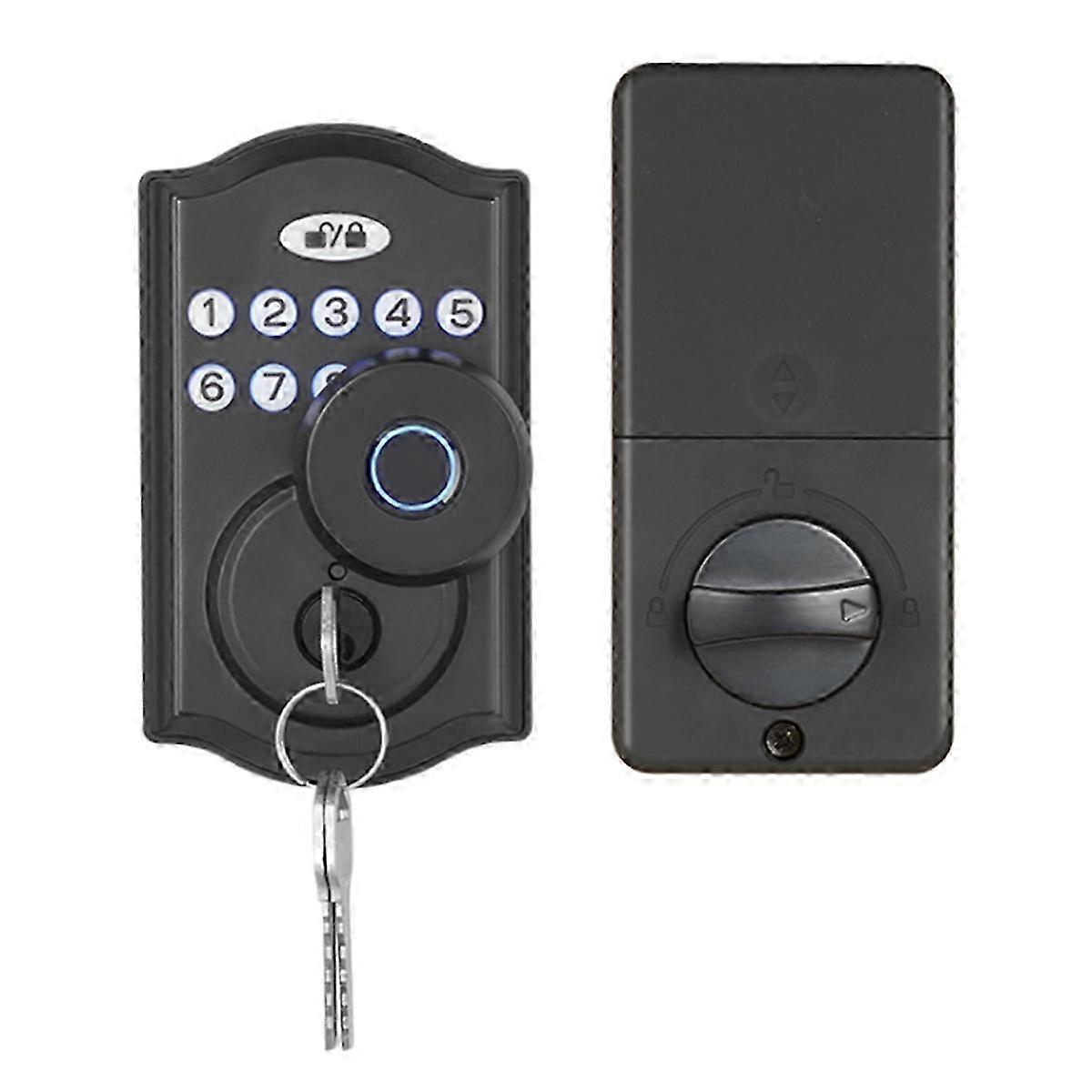 Smart Deadbolt Lock with Fingerprint, APP Control, Password & Key - Automatic Lock System