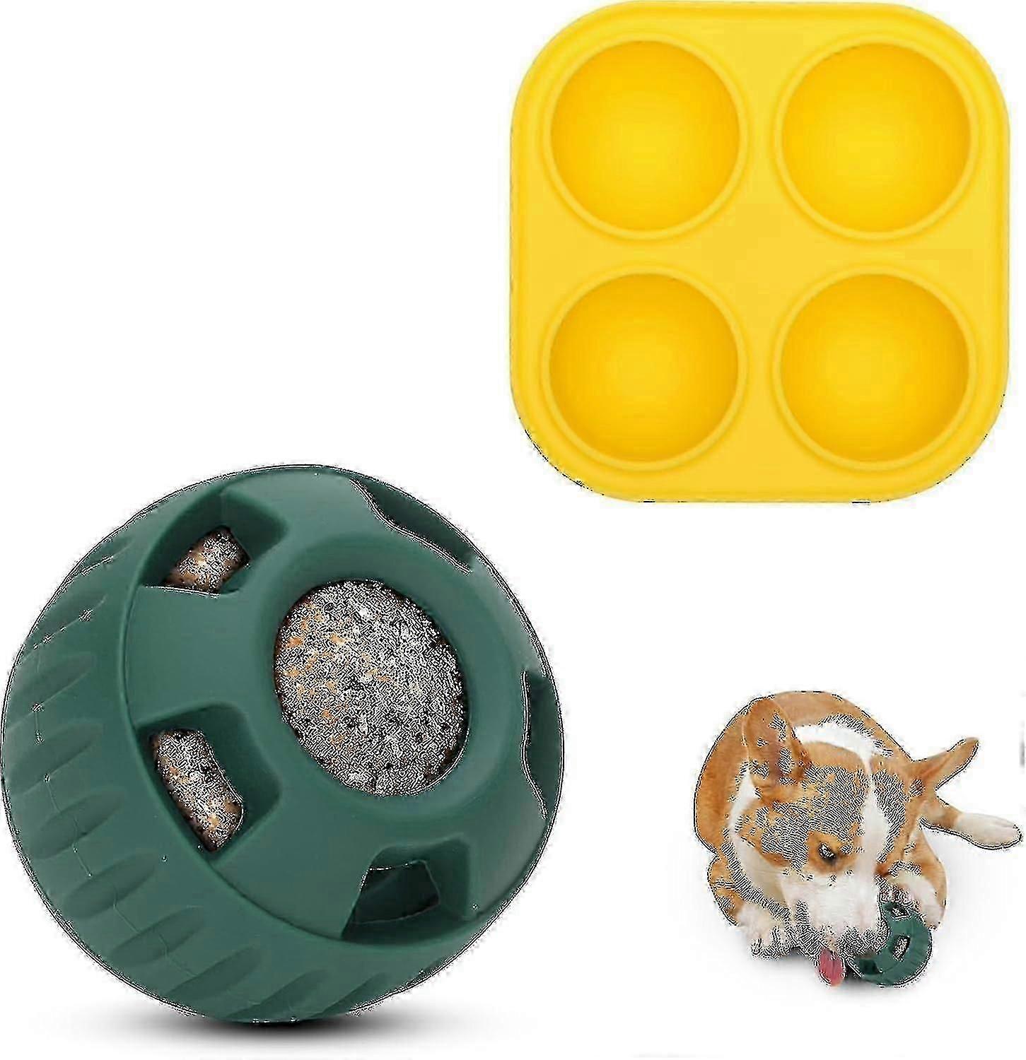 Durable chew toy for dogs with fillable treat molds