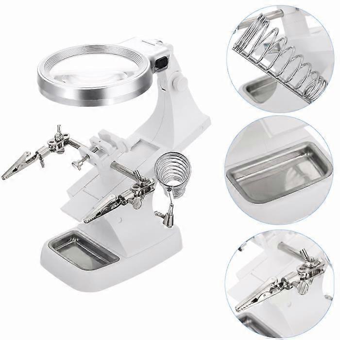 Multifunctional Soldering Station with LED Magnifier Magnifier USB Support
