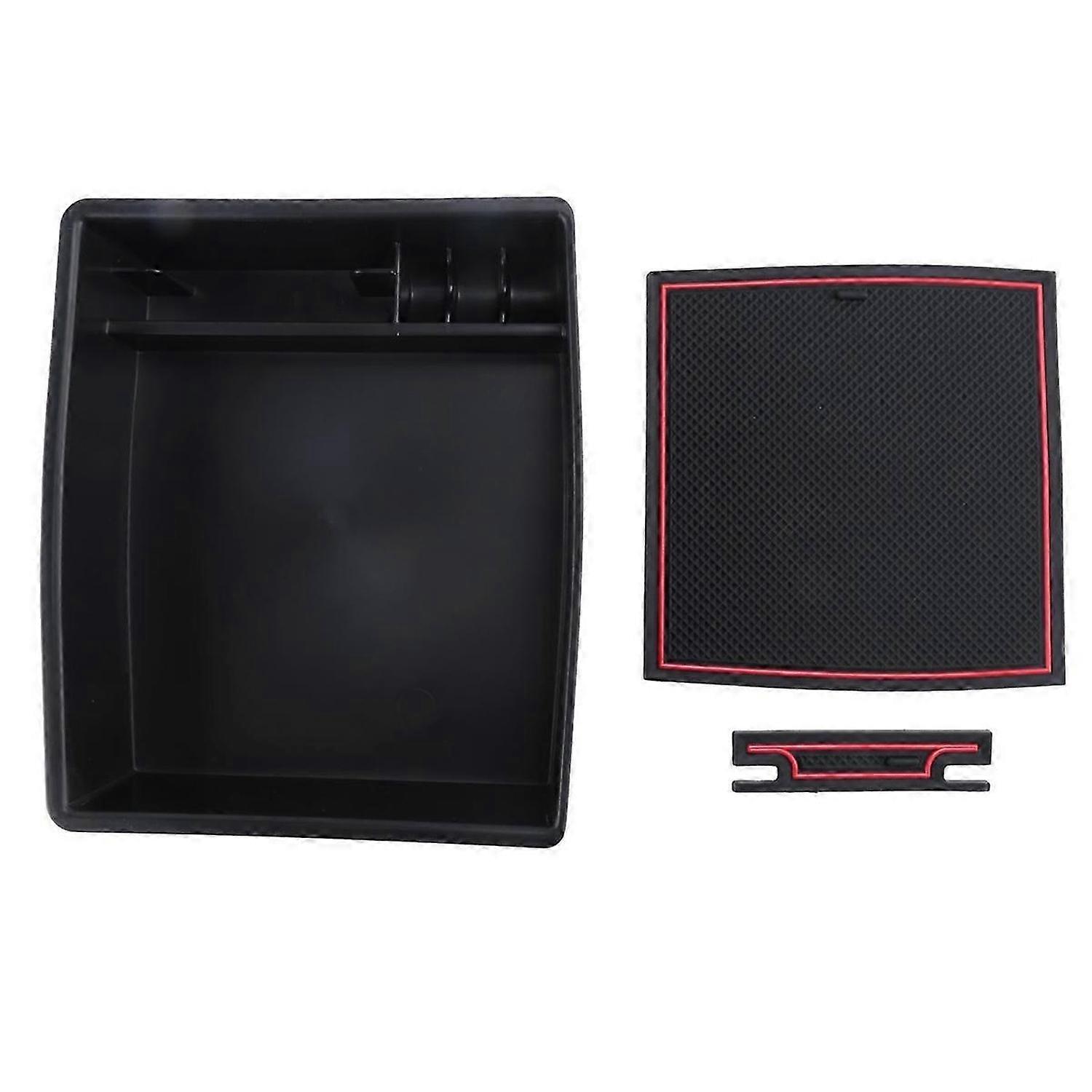 Car Armrest Storage Box for 2024,Black & Red