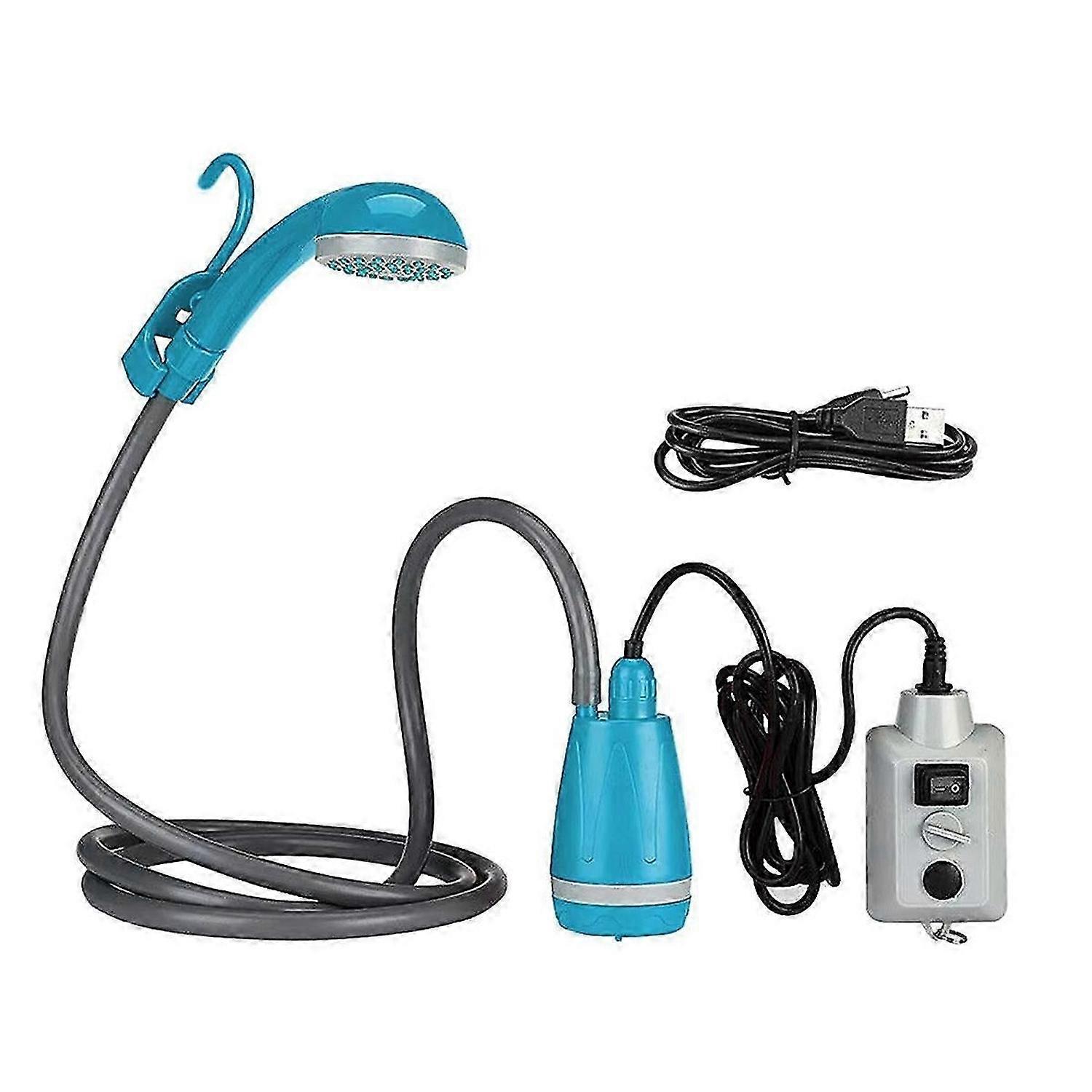 Portable Rechargeable Shower Pump Outdoor Shower, Blue