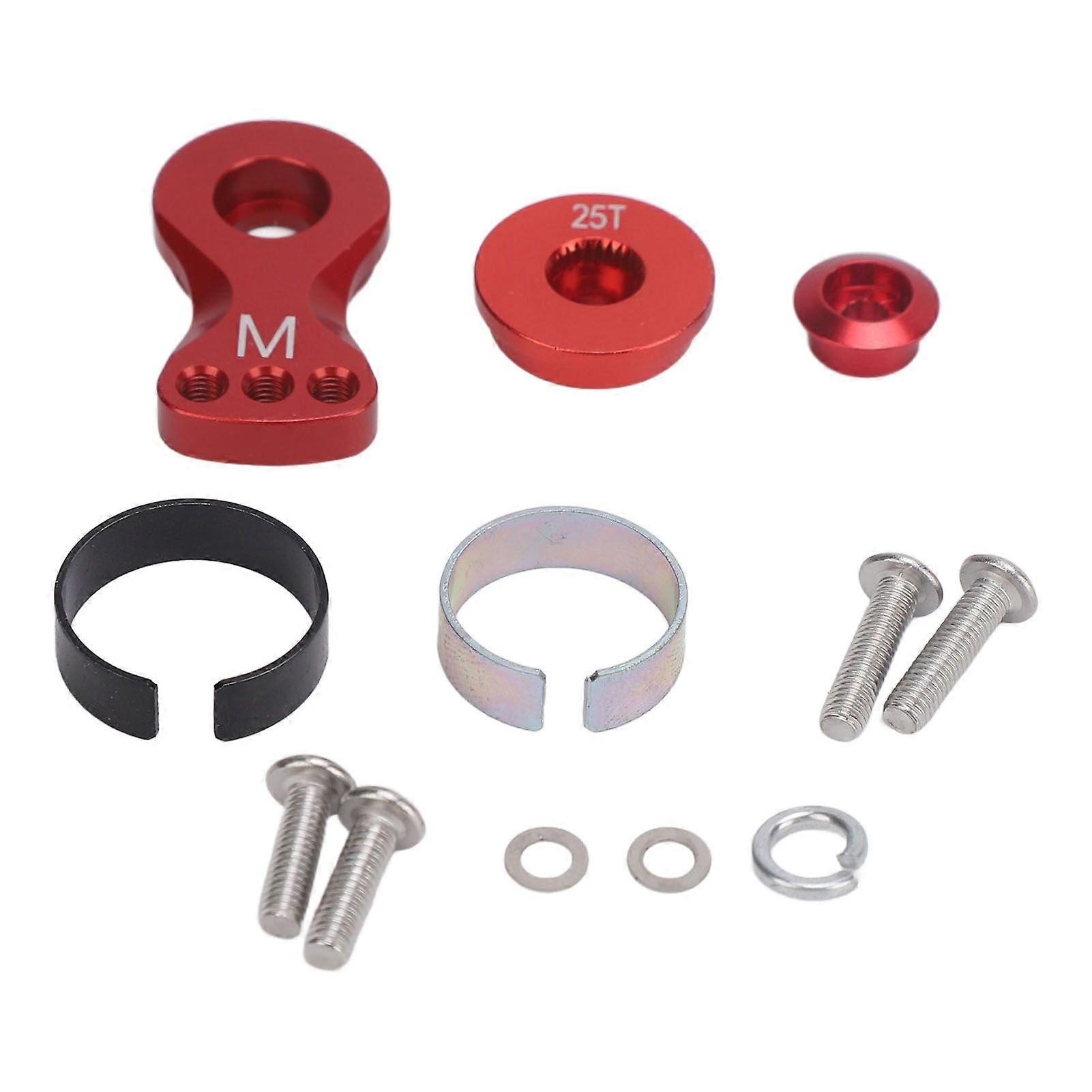 25T Servo Saver Adjust Aluminum Alloy Universal Servo Arm Replacement for 1/10 RC Cars M 29.5mm Length Red