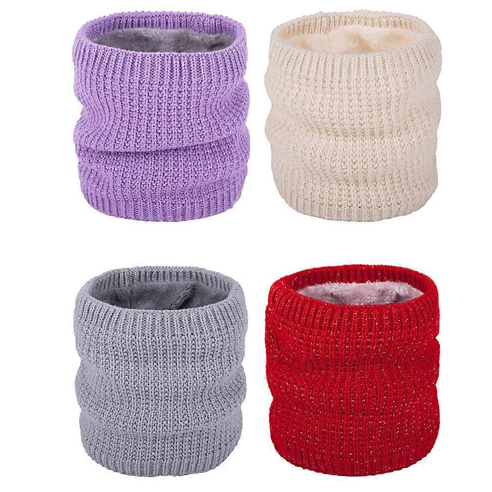 عارضة الرقبة دفئا وشاح حماية من البرد طوق دائرة 1 مجموعة للنساء باللون البيج