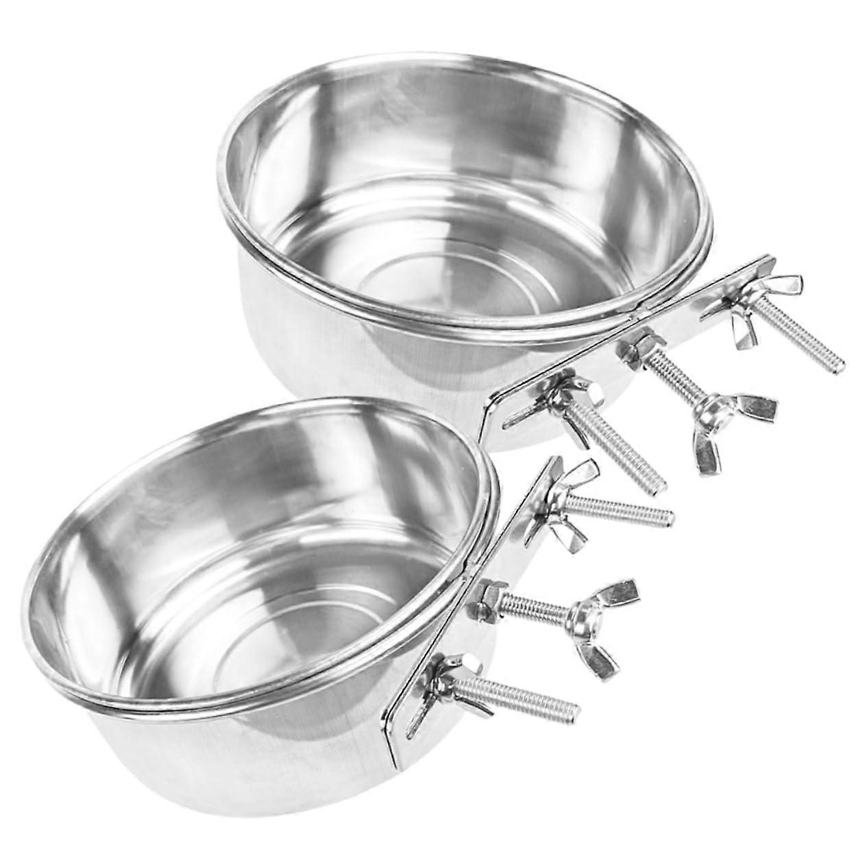 Stainless Steel Cat Bowl 2Pack With Large Capacity Smooth Surface Hanging Cat Bowl For Safe Comfortable Feeding