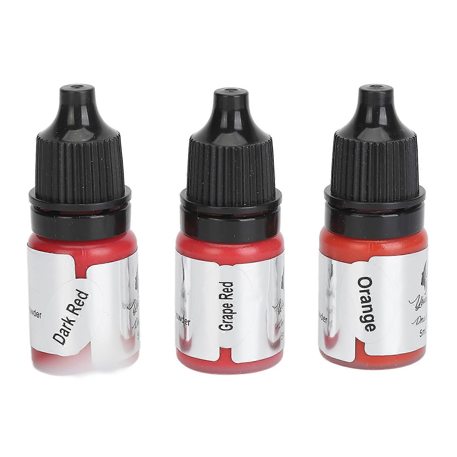 Encre de tatouage pour les lèvres, 3 couleurs, 15 ml, pigment professionnel pour débutant, pour le maquillage des lèvres