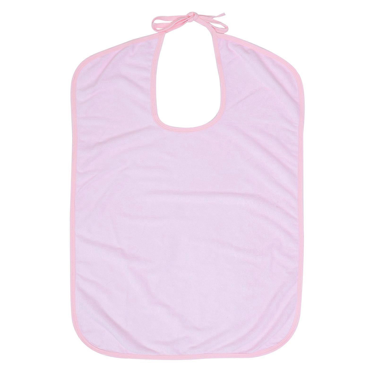 Bamboo Fiber Adult Bib for Convalescents and Dexterity Problem Users Pink Stain Repellent 1Pcs