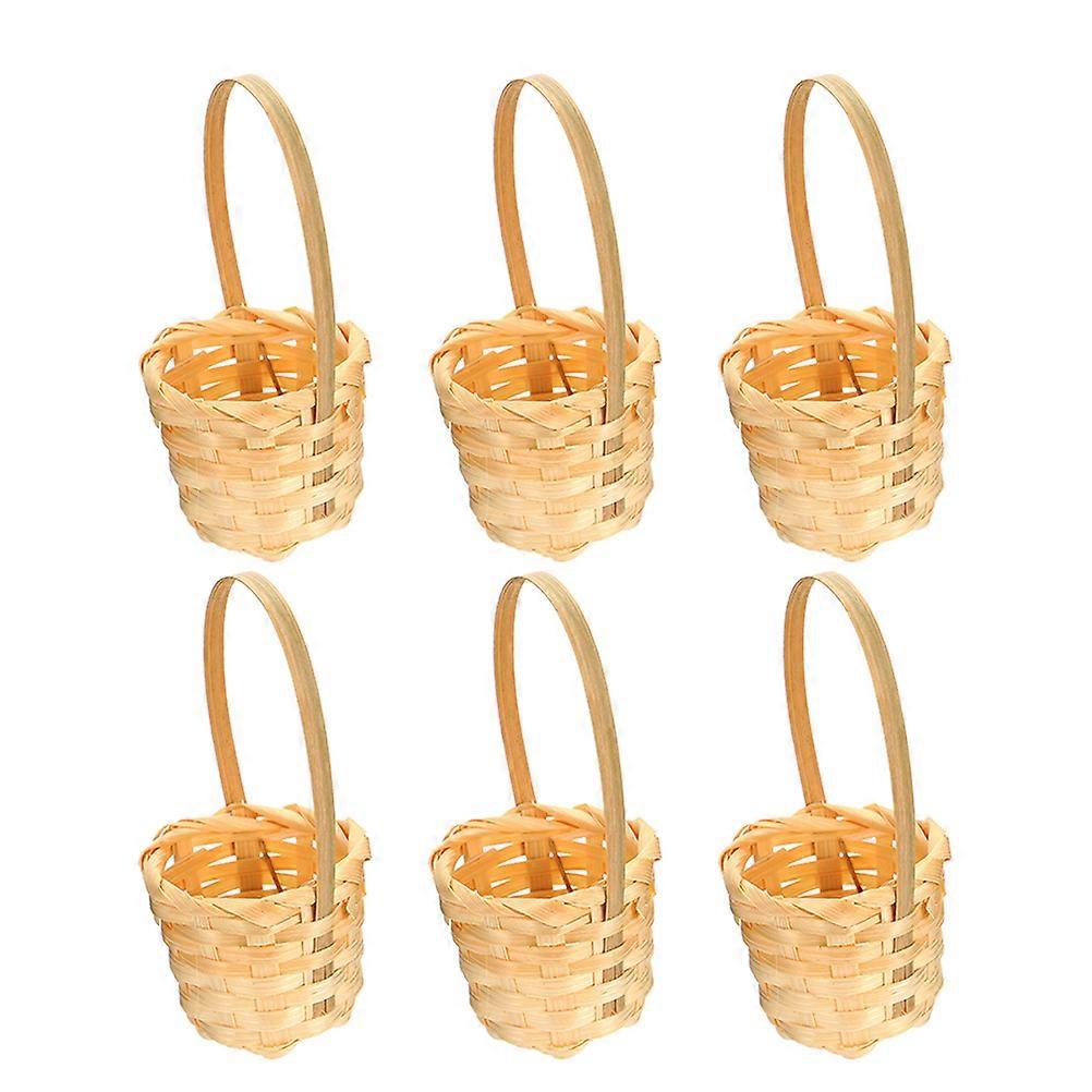 Mini Bamboo Basket for Storage Use 12Pcs Multi-Purpose Mini Woven Flower Baskets