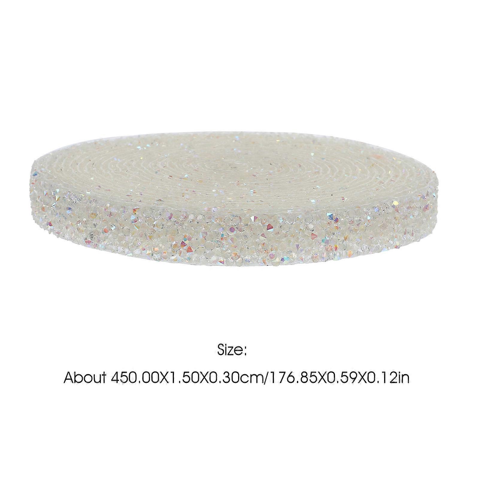 Self Adhesive Resin Rhinestone Ribbon for Craft Decoration White Resin Material Waterproof 1 Roll
