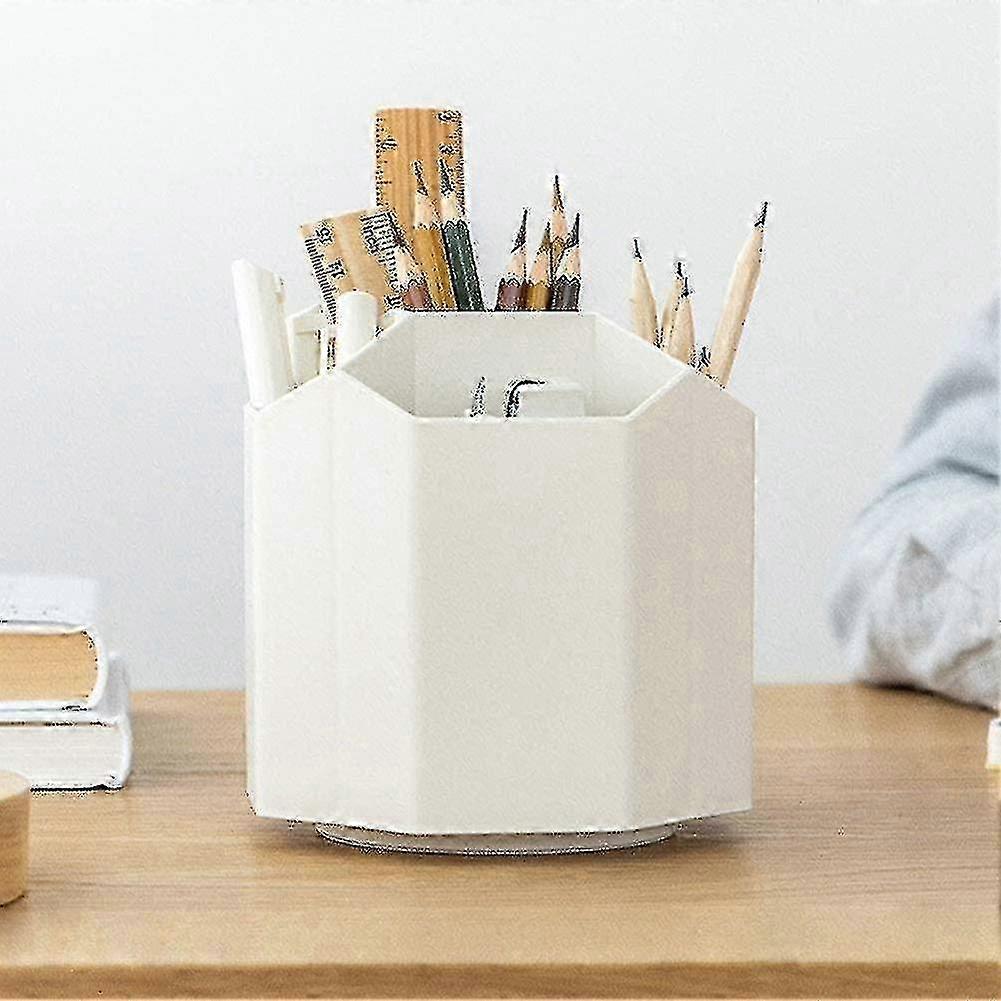 Rotating Desk Organizer with Pencil Holders, Desktop Storage Solution
