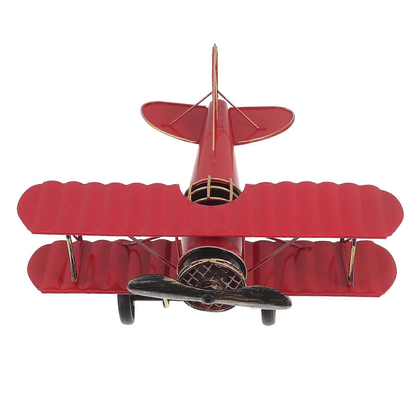 Retro Airplane Model for Decorating 4Pcs Iron Craft Table Ornaments