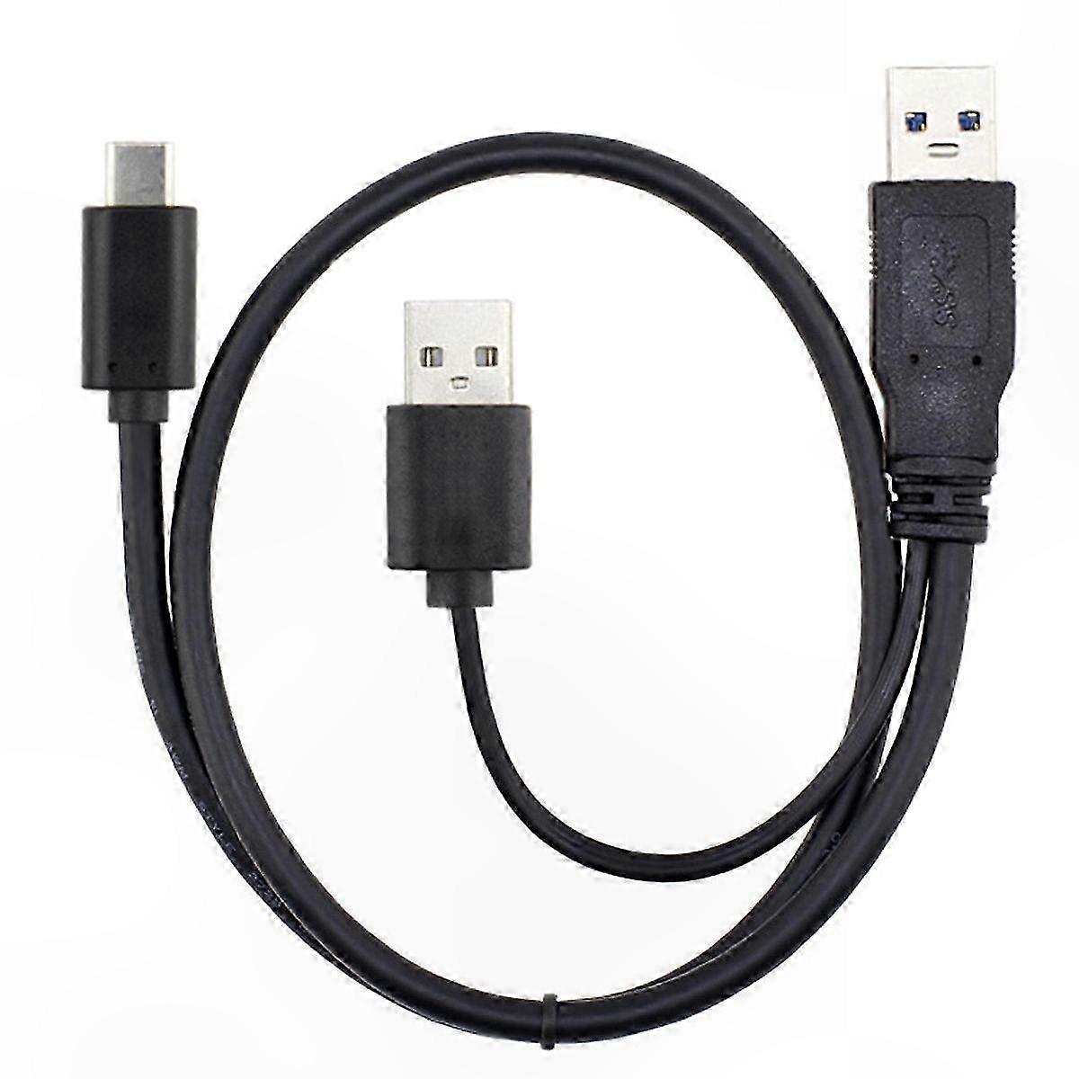USB-C to USB 3.0 & 2.0 Dual Power Data Y Cable for Laptops & Hard Drives