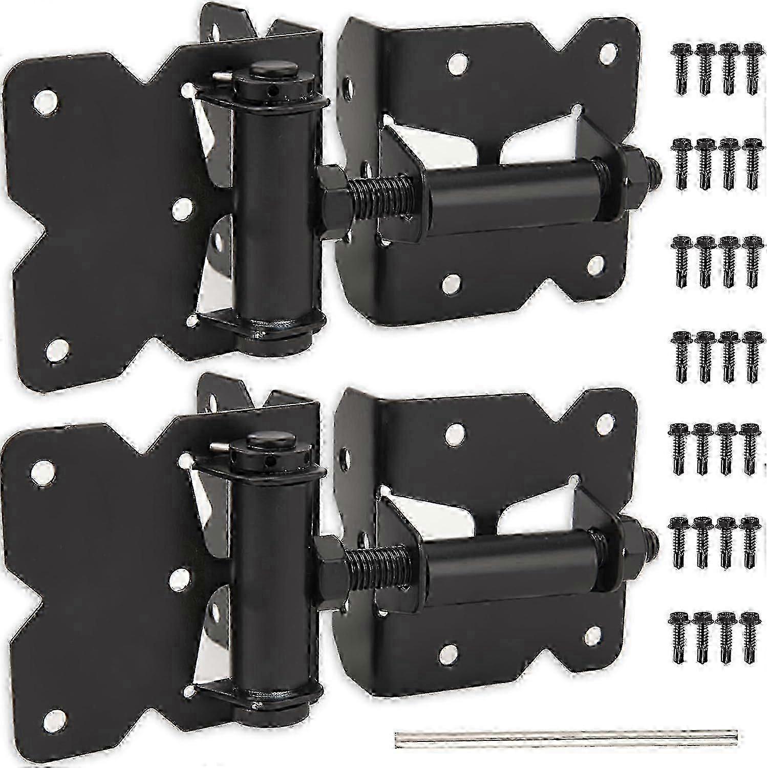 Gate Hinges Heavy Duty, Self Closing Gate Hinges for Woon Fences 2 Pack, Fence