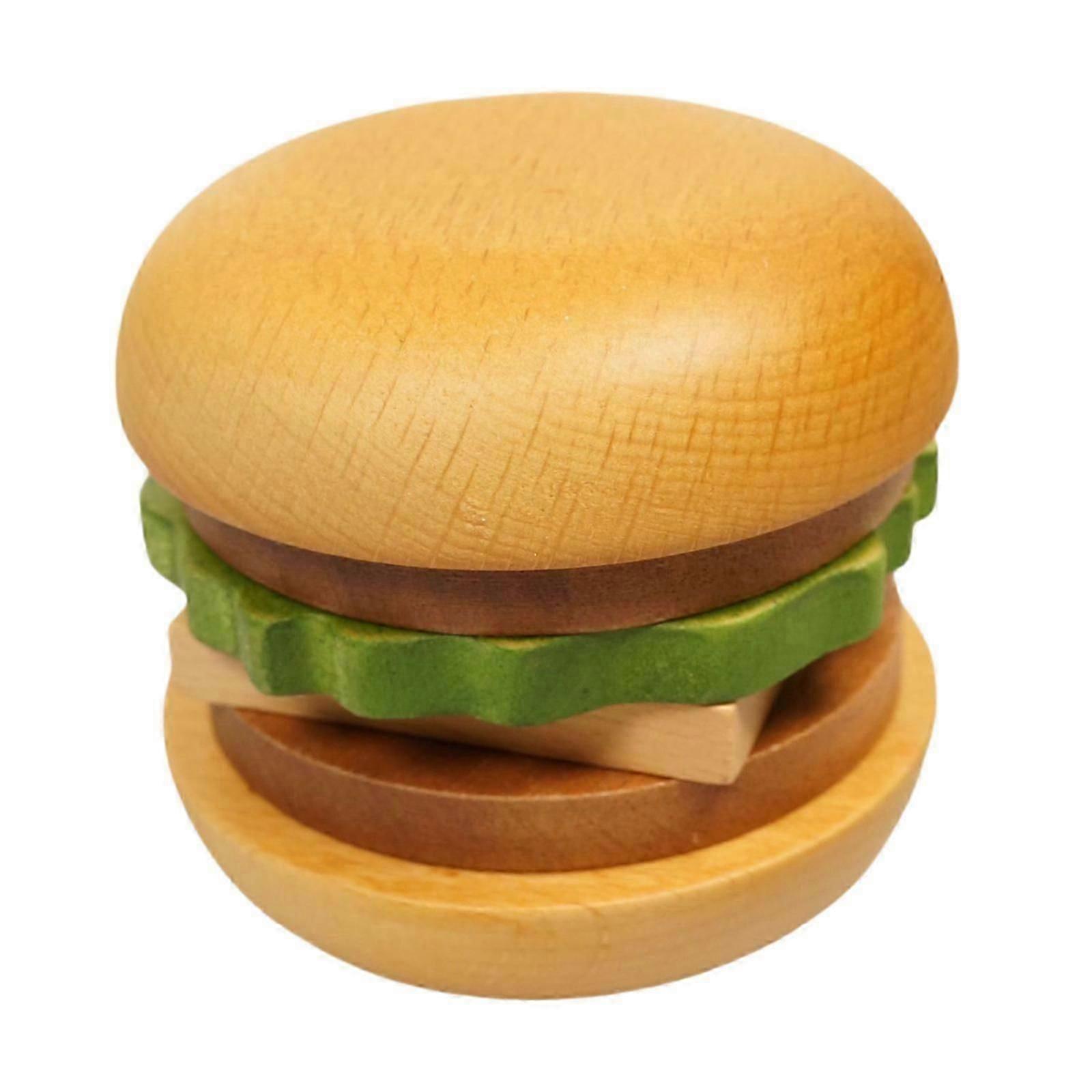 Wooden Burger Coaster Set Smooth Tabletop Protection for Hotel Tabletop Home