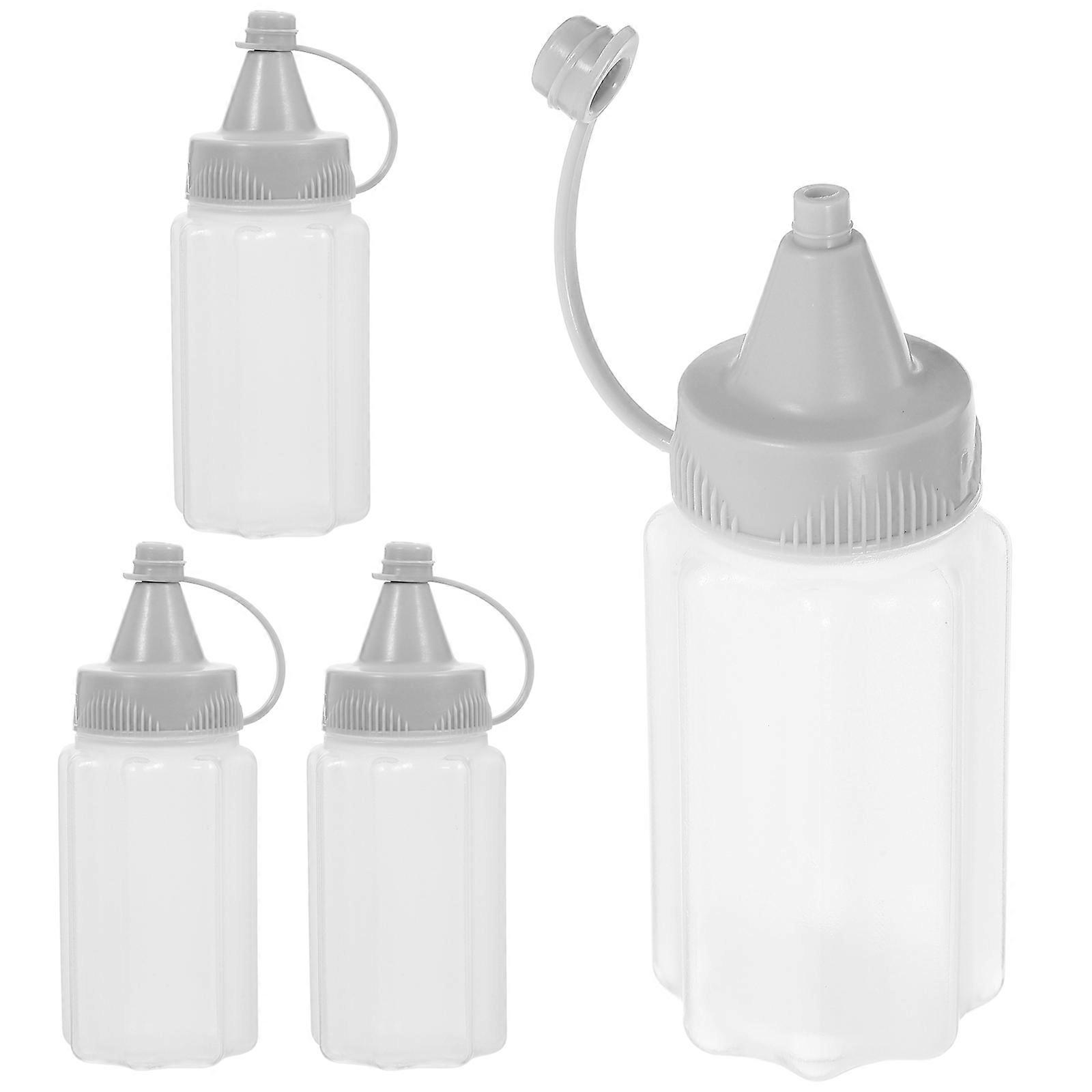 Household Squeeze Condiment Bottles for Kitchen Use Dark Grey 12Pcs