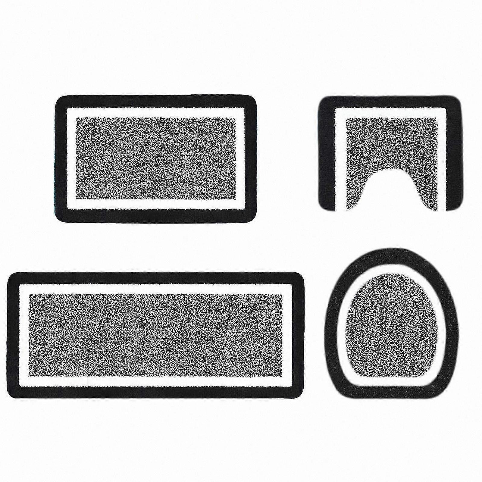 Soft Microfiber Bath Mat Set with Non-Slip Backing Absorbent Plush Rugs for Bathroom Floor and Shower Protection Machine Washable