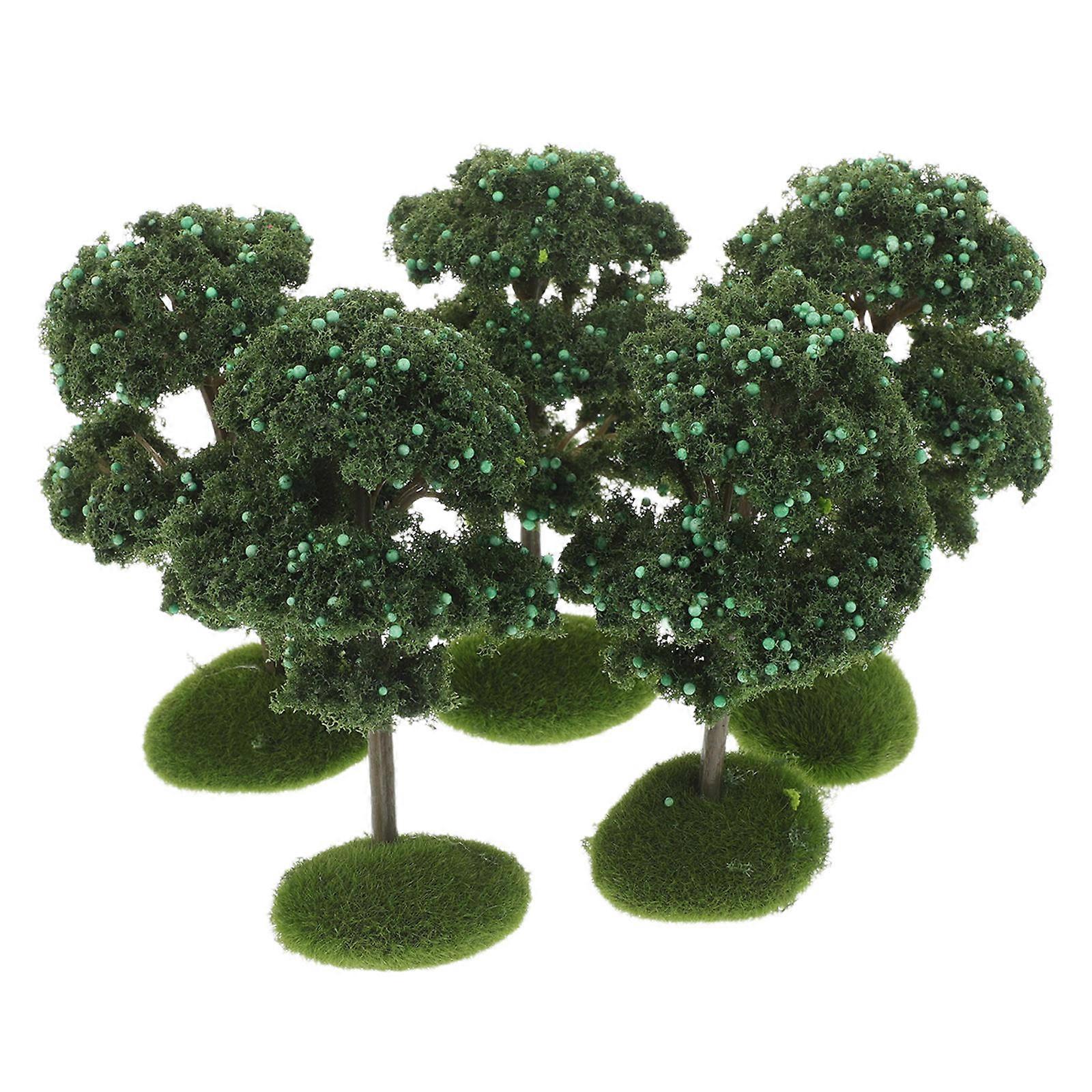 Miniature Green Fruit Trees for Model Scenery 15Pcs Pack