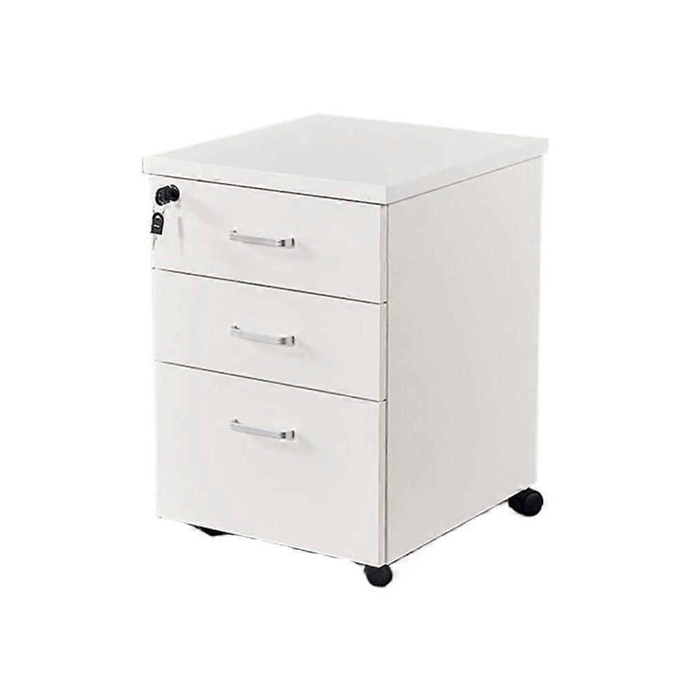 Filing Cabinet Wooden FloorToCeiling Mobile File Cabinet Short White Office Cabinet ThreeDrawer Locking