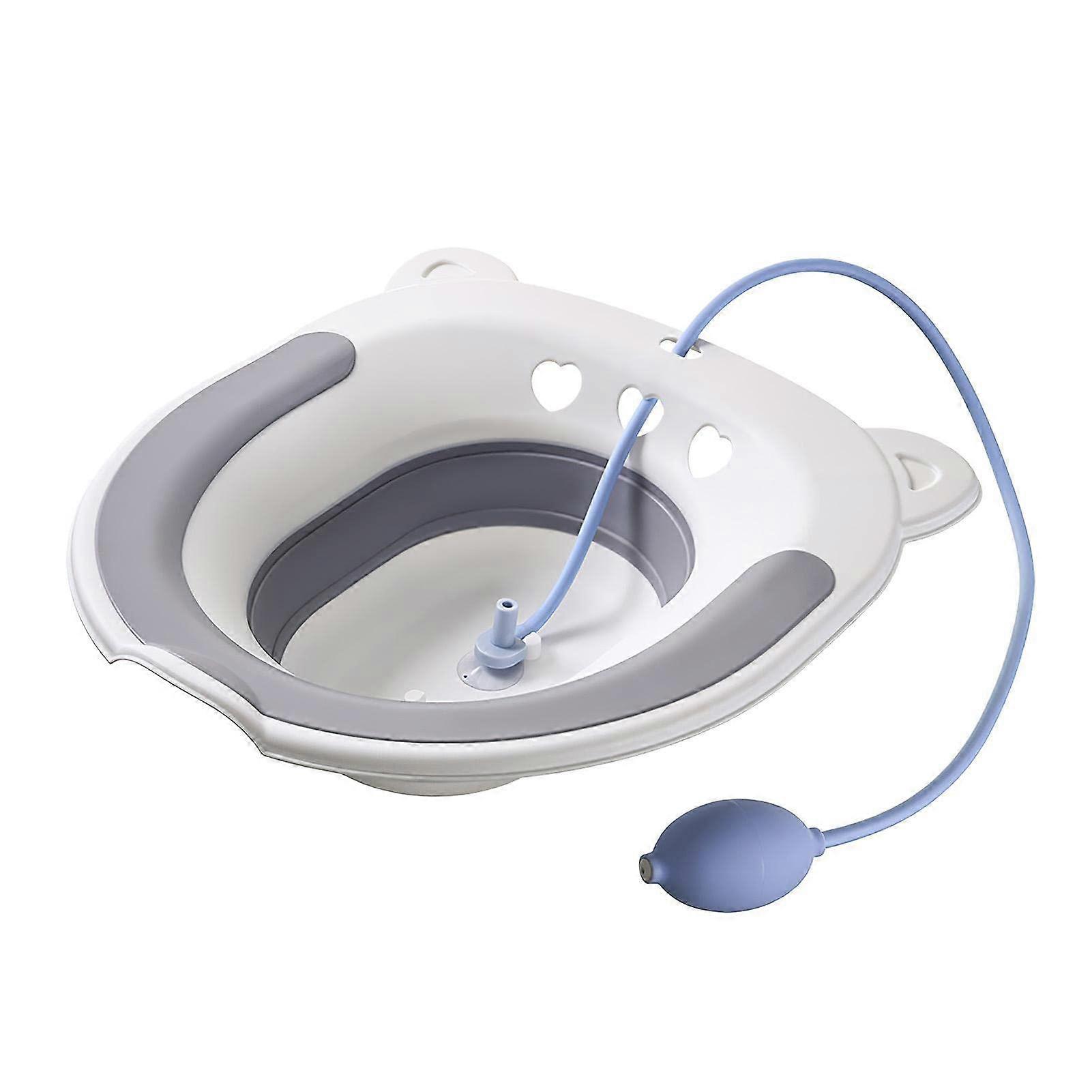 Seat for Postpartum Care Foldable Bath Seat for Hemorrhoids Soothing Relief Grey With Flush Easy to Use