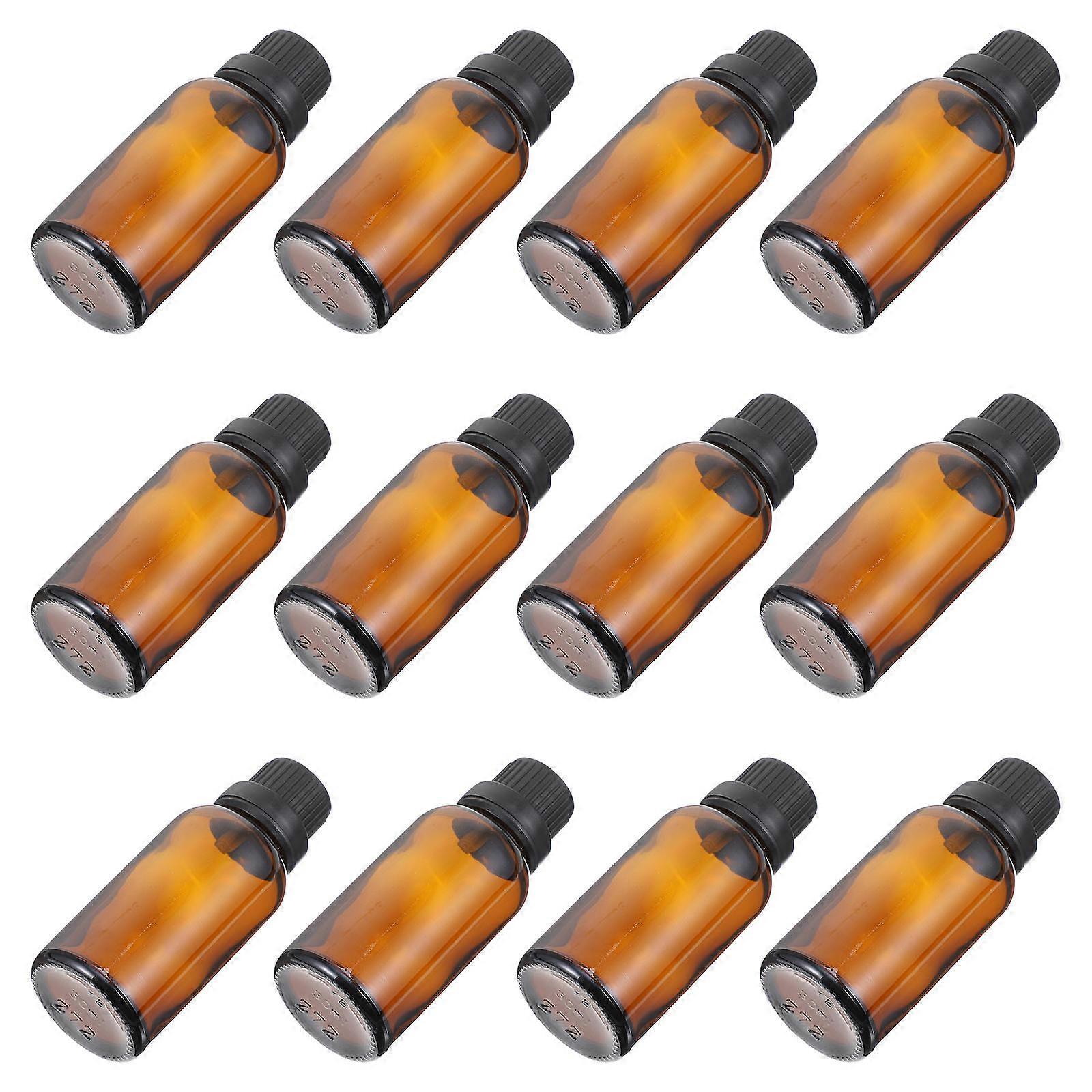 Essential Oil Bottles Glass Storage of Oils and Liquids Round 8.3x3.3cm 12Pcs