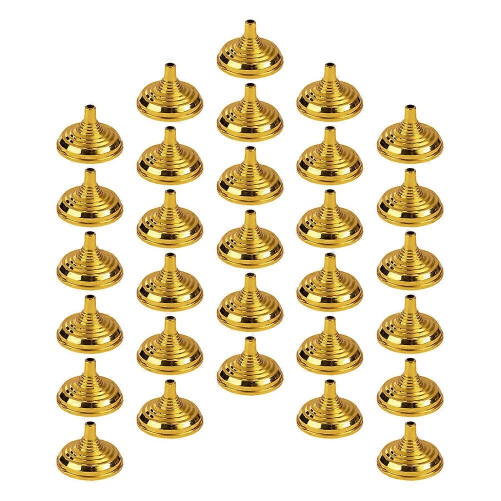 30Pcs Mini Desktop Display Flag Holder Round Office Desk Party Decoration Golden Plastic