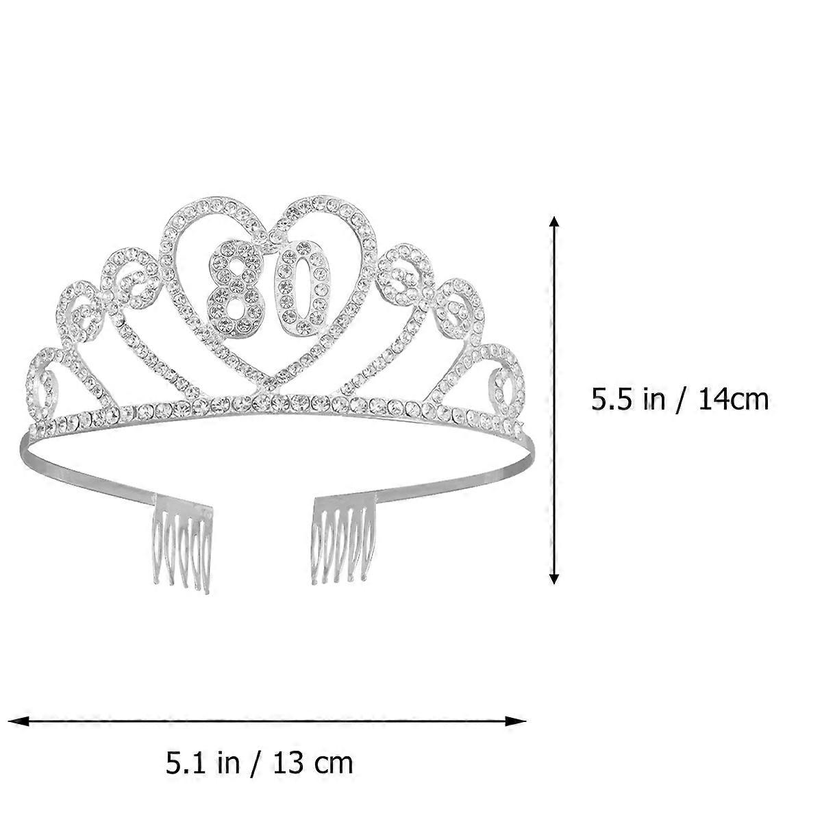Sølv hårkam bursdagskrone til dekorasjon 1 stk legering