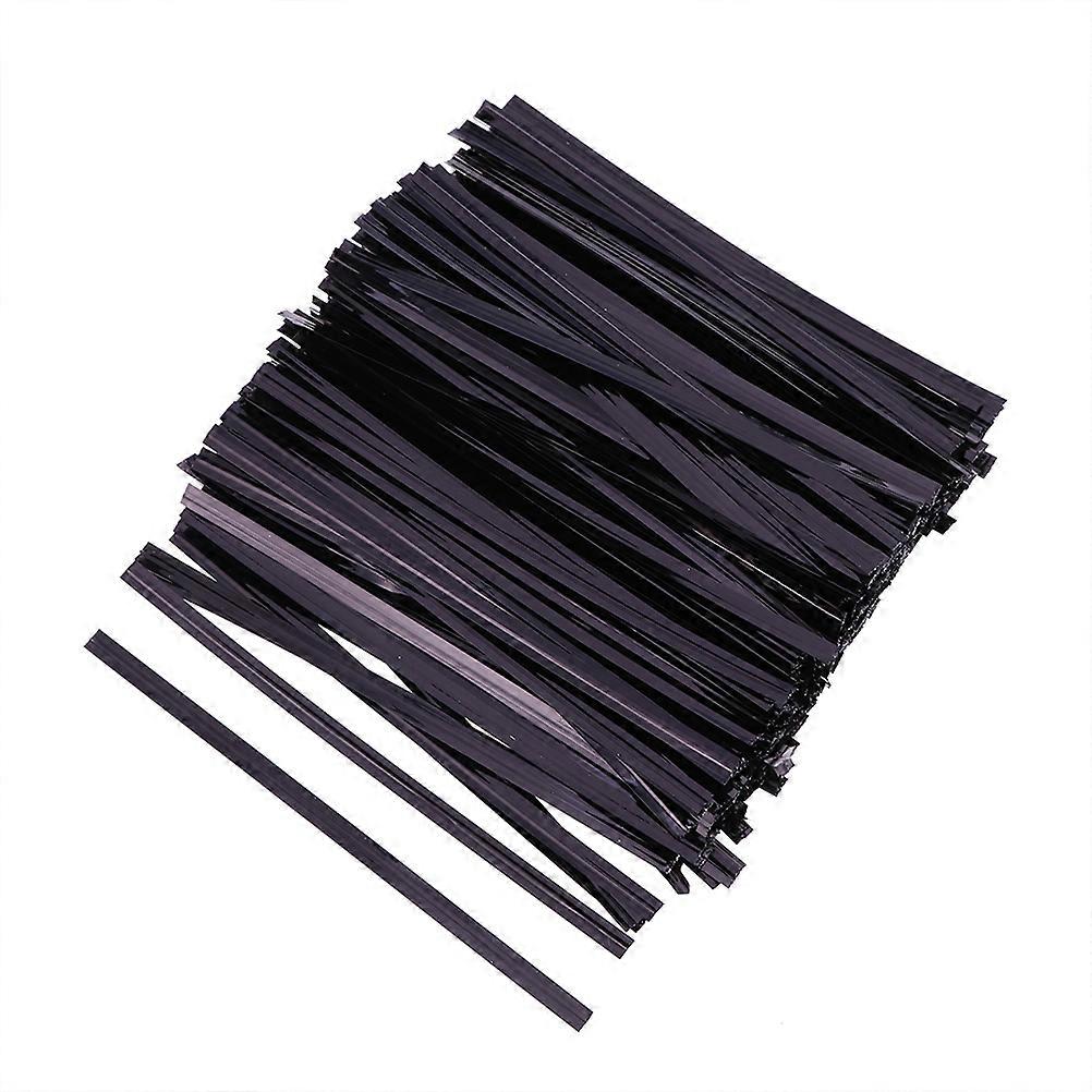 Black Bread Ties Metallic Ties 6Packs for Candy and Bread Packaging