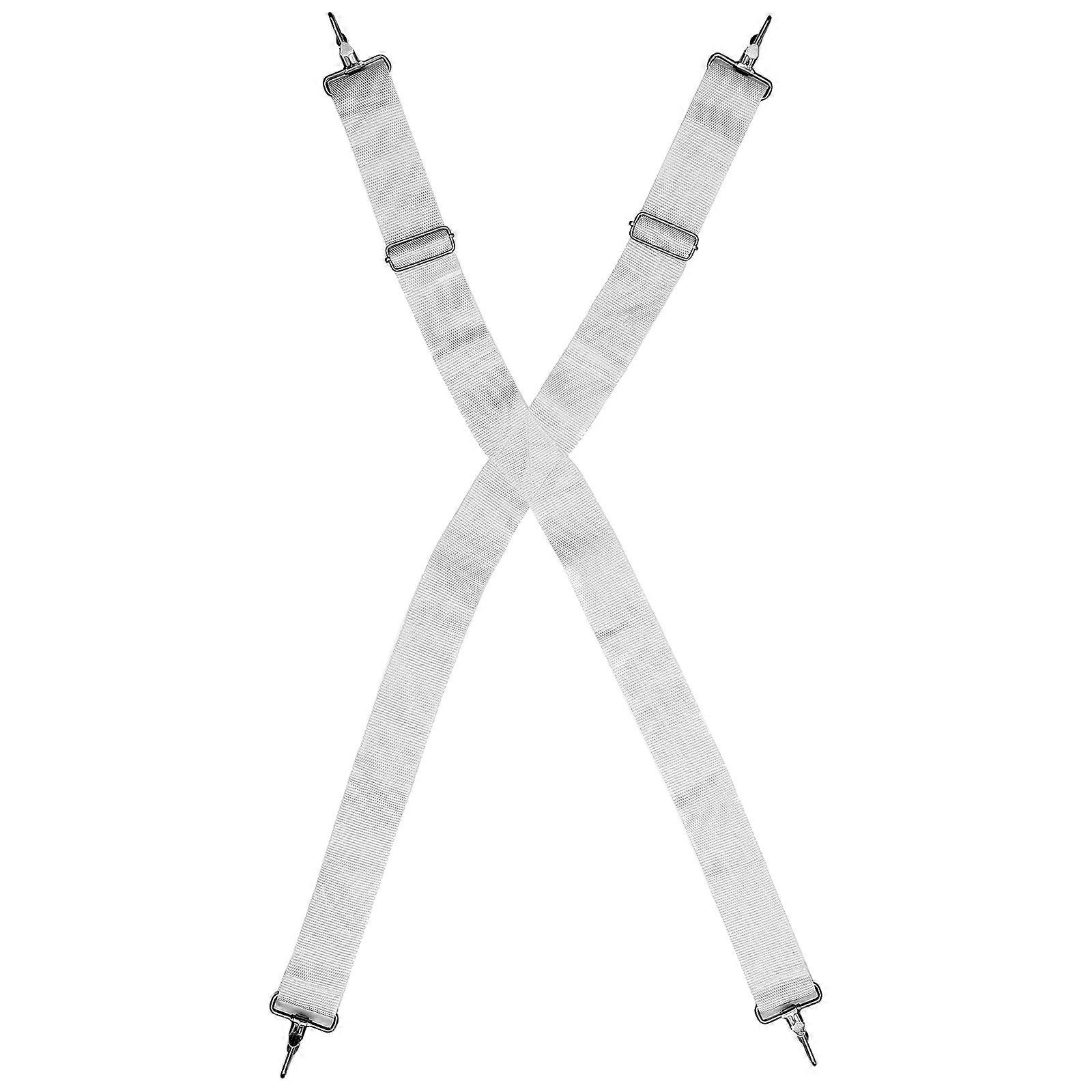2Pcs Drum Strap Adjustable Nylon Belt for Snare Drum Marching White