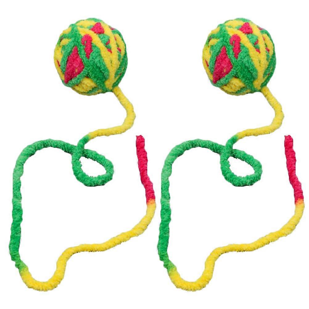 Cat Woolen Yarn Ball Toy Interactive Toys for 4Pcs Cat Chewing Set