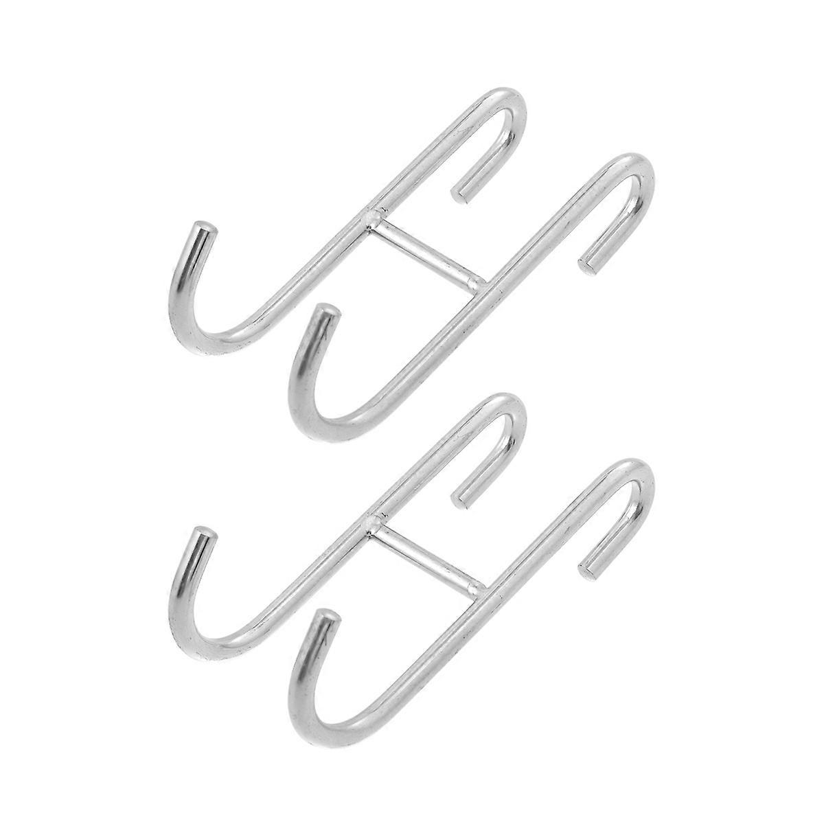 Stainless Steel Door Hook Hook for Hanging Things 6Pcs Silver Creative S Shape