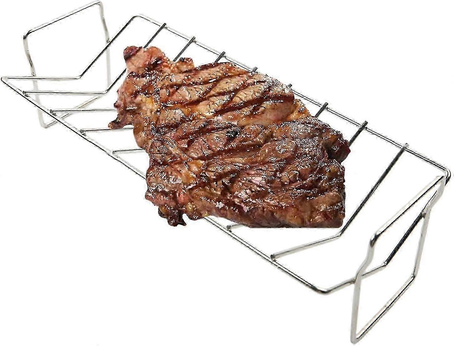9 Rib Non-Stick BBQ V-Shape Stainless Steel Rack