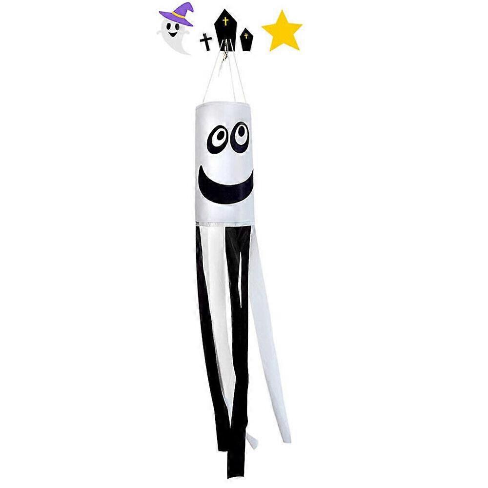 Halloween Ghost Skull Windsock Spooky Hanging Wind Vane Flag Yard Decoration