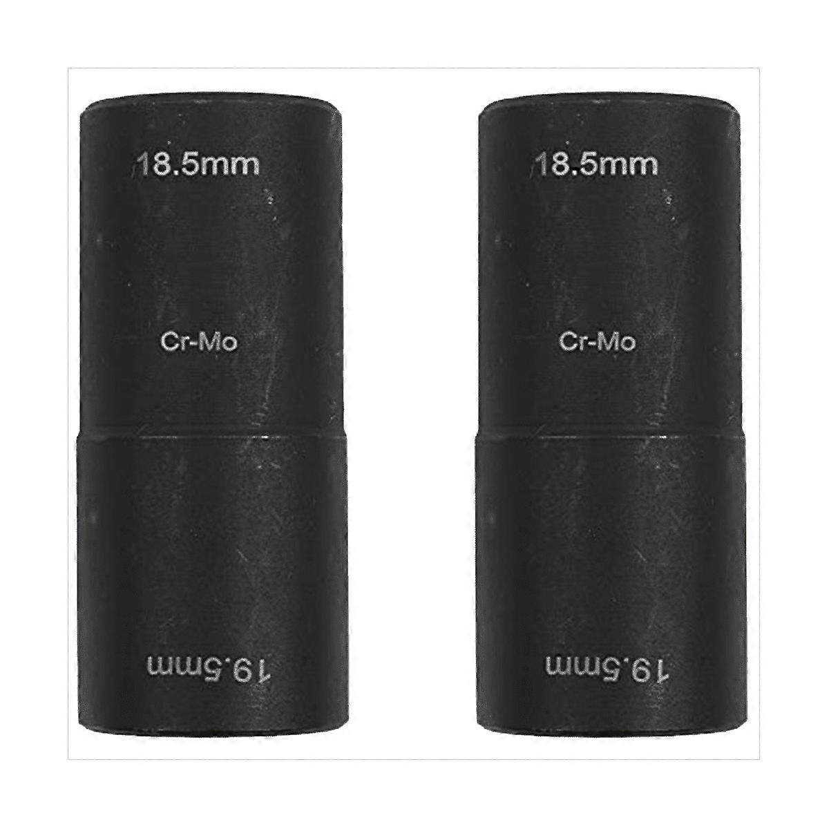 2PCS Nut Removal Sockets Damage Socket Tool Deep Long Flip Impact Set 18.5X19.5Mm Socket Tool