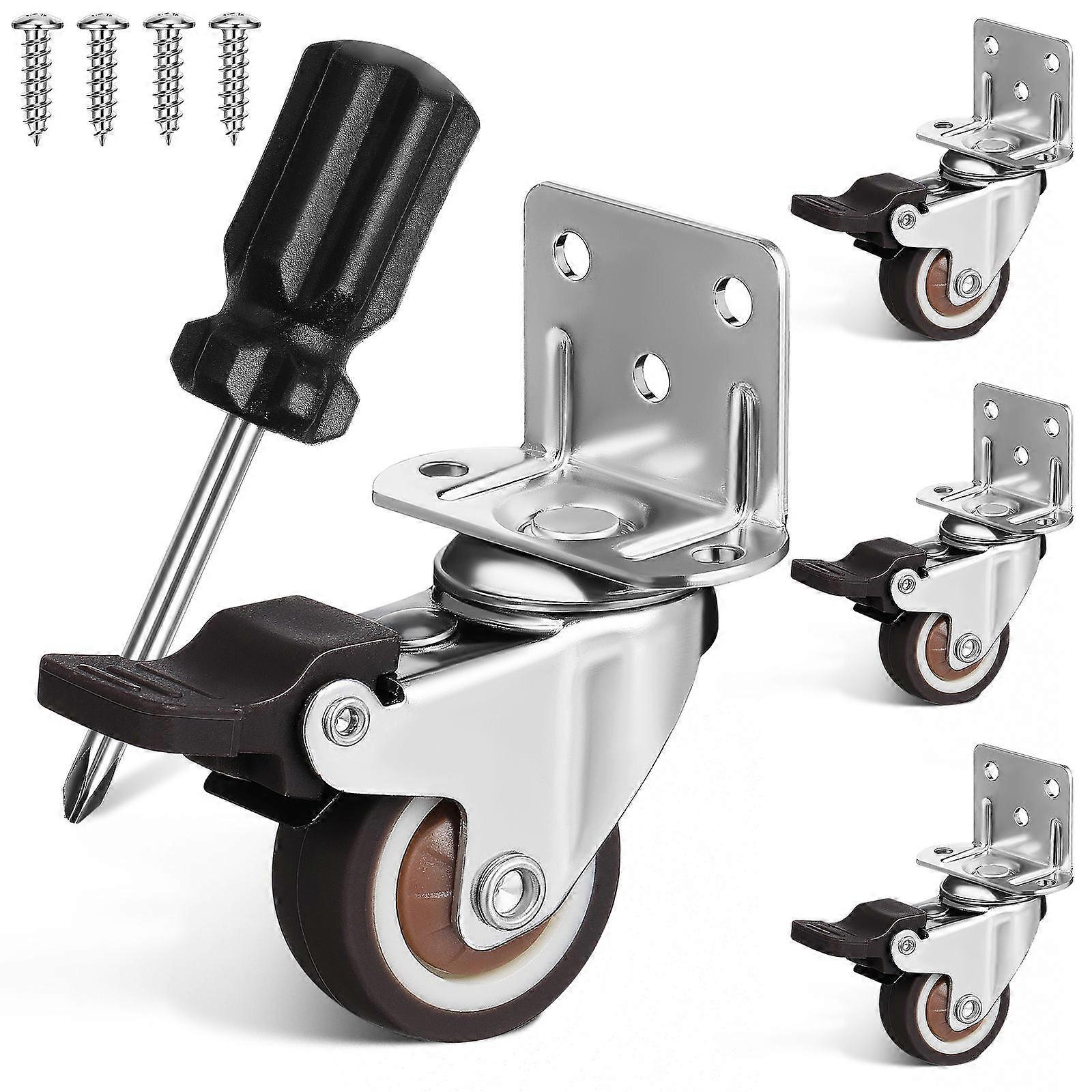 Plate Casters Heavy Duty with Swivel Rotation 20Pcs for Cart Mobility