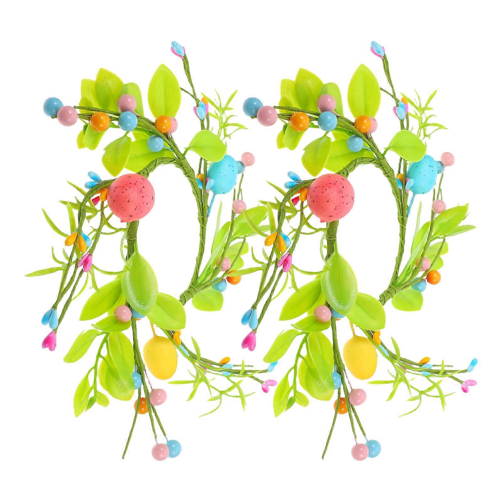 Pillars Candle Rings for Easter Decoration Spring 4Pcs Pack