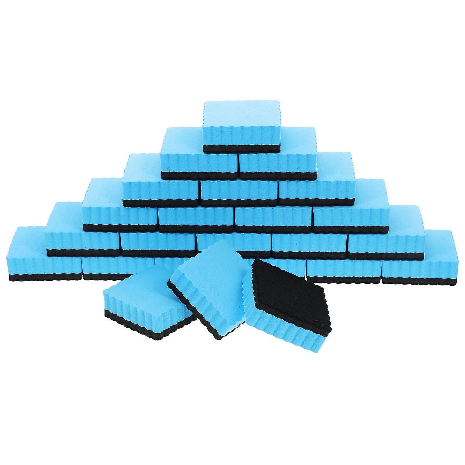 Whiteboard Erasers 24Pcs Sky-Blue Erasers for Home Use with Wave Edge Elegance