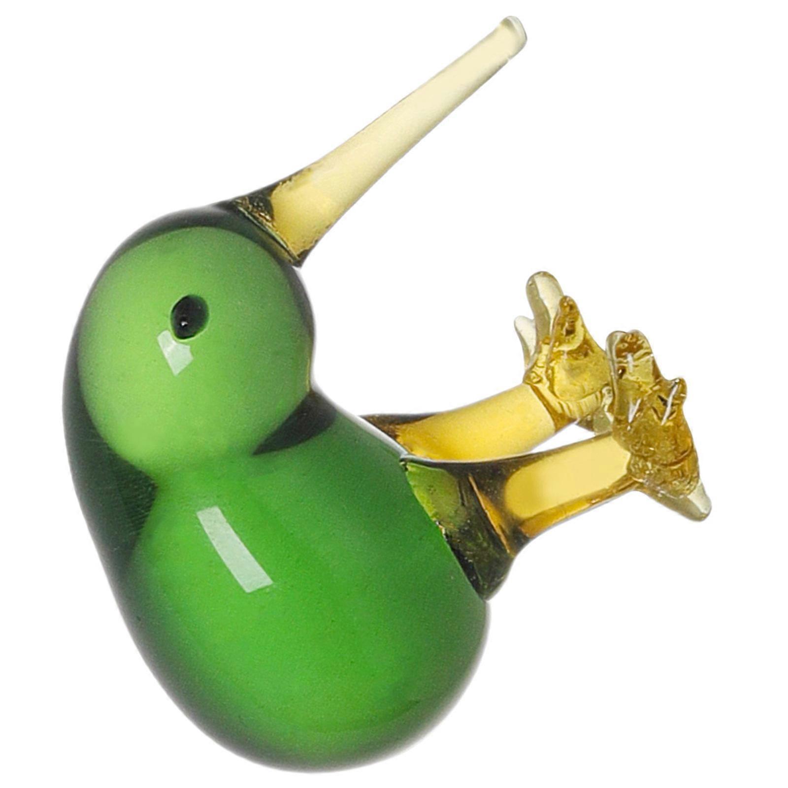 Green Crystal Bird Statue Decoration Set with 5Pcs for Table Display