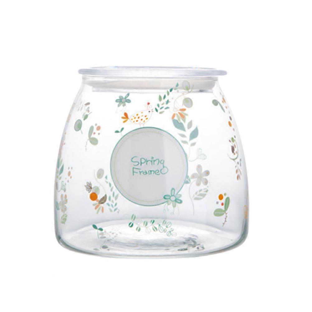 Square Transparent Food Storage Jar With Sealing Lid Suitable For Home And Kitchen 2Pcs