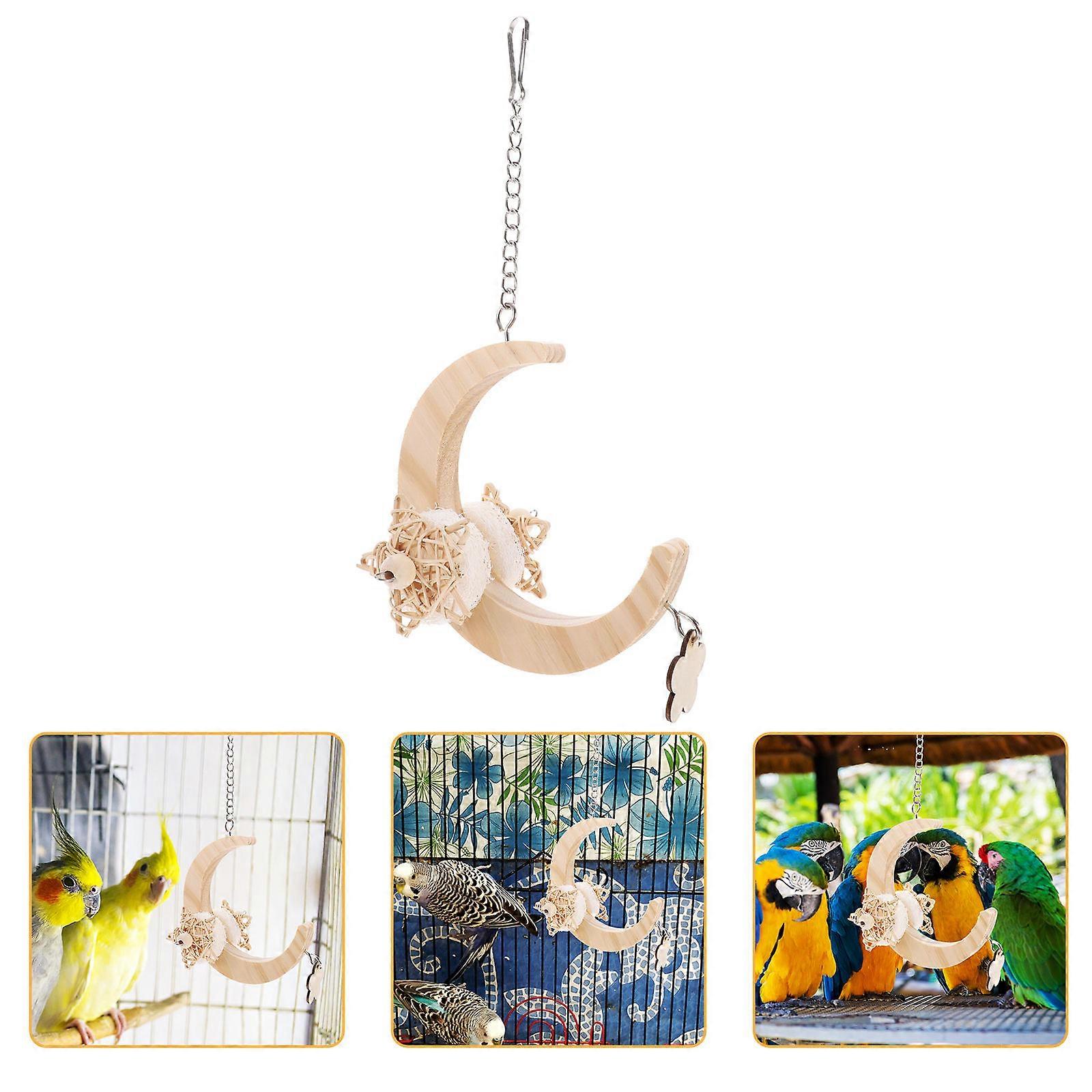 Parakeet Toys Bird Swing for Balance Training 4Pcs Shape
