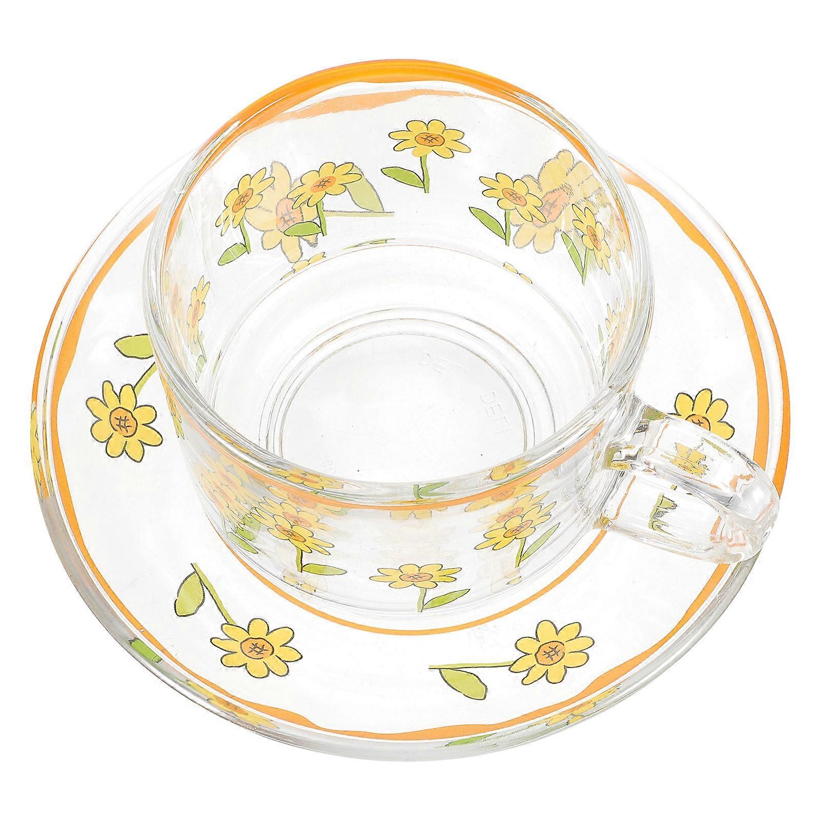 Teacup Set Milk Cup Office Use Simple Design Ergonomic Handle 1Set