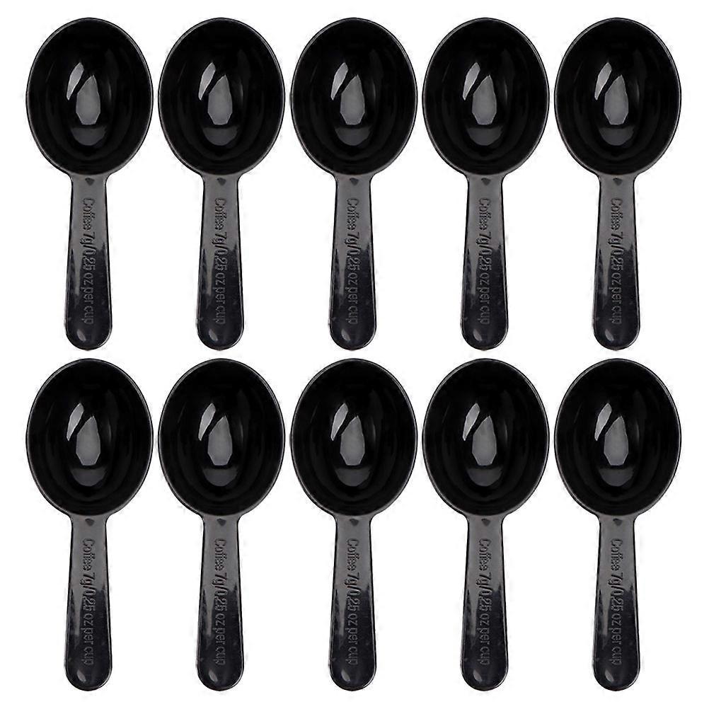 Multiuse Coffee Measuring Spoon Set 10Pcs Black Plastic For Kitchen Cooking And Baking Easy Cleaning Function