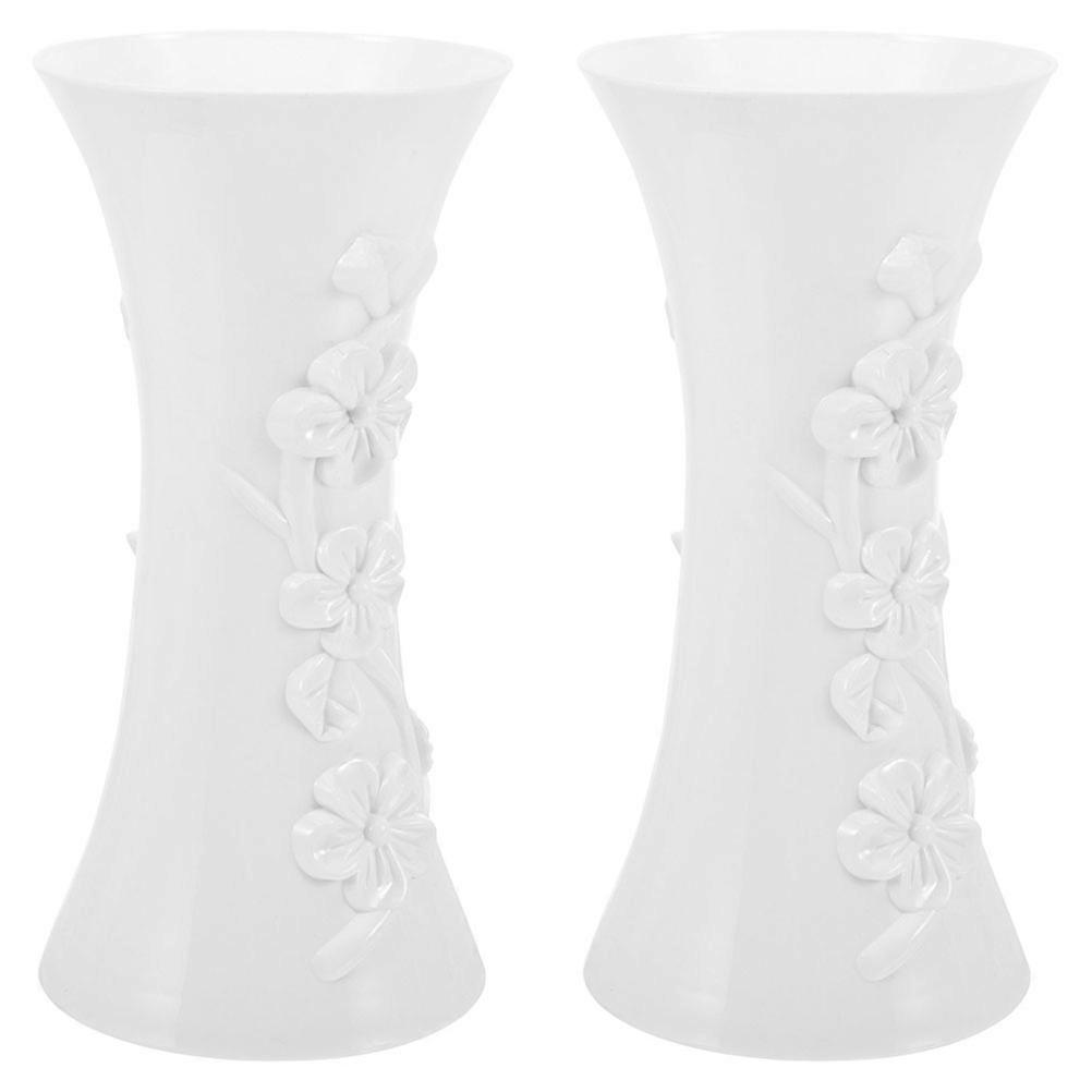 Plastic Vase for Storage 4Pcs Flower Vase Modern Style White Table Decor