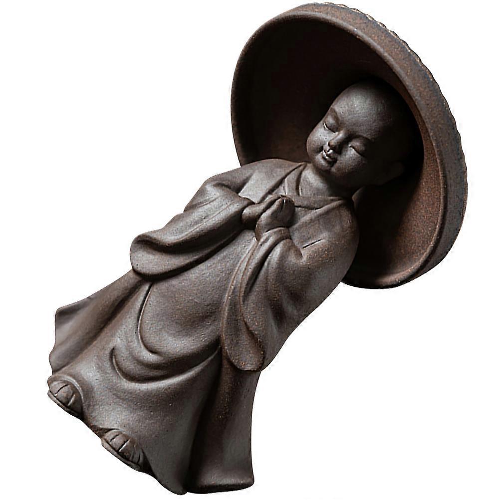 Ceramic Monk Shape Tea Pet for Tea Ceremony Decoration 4Pcs
