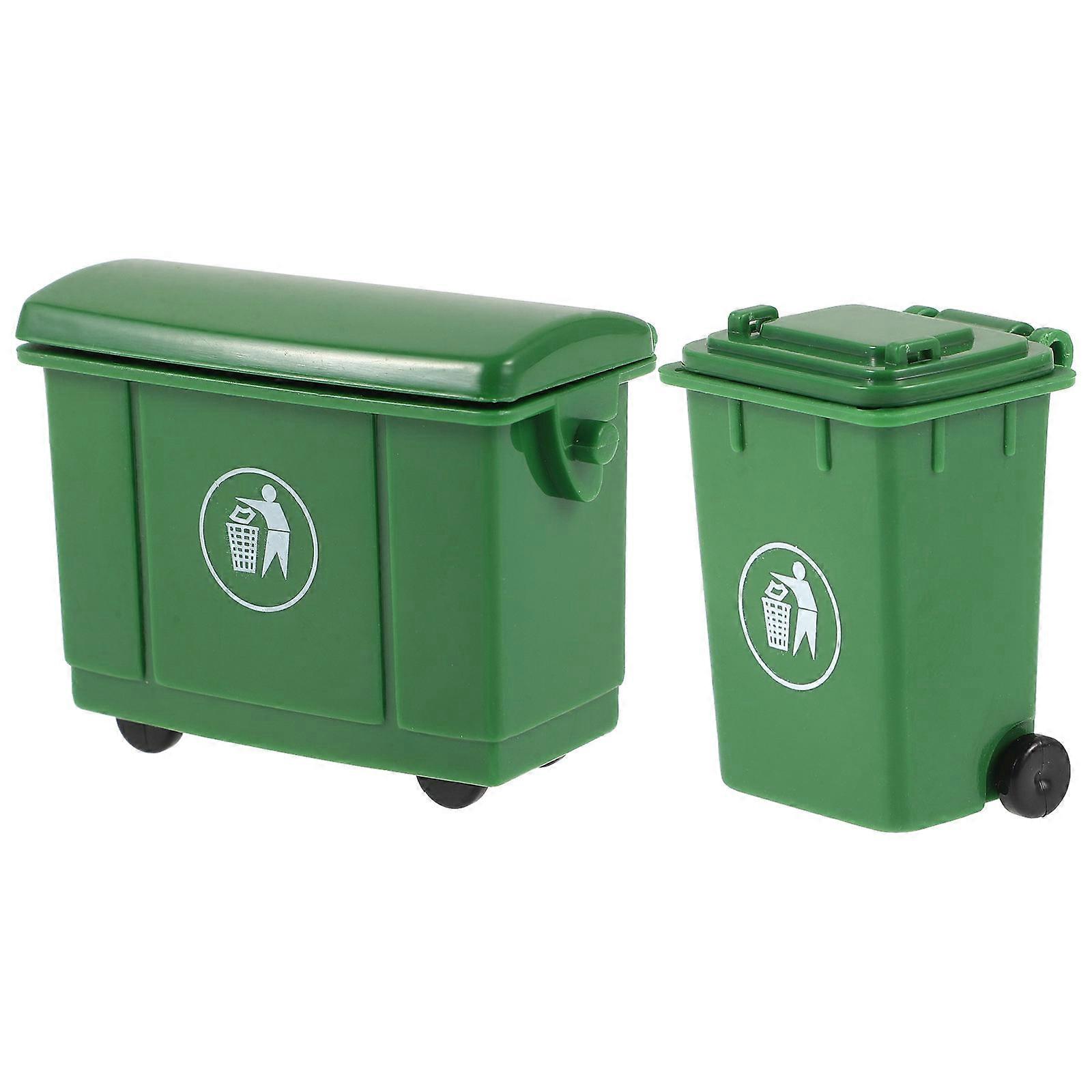 Mini Garbage Can Plastic Dollhouse Sorting Bin for Decoration 6Pcs