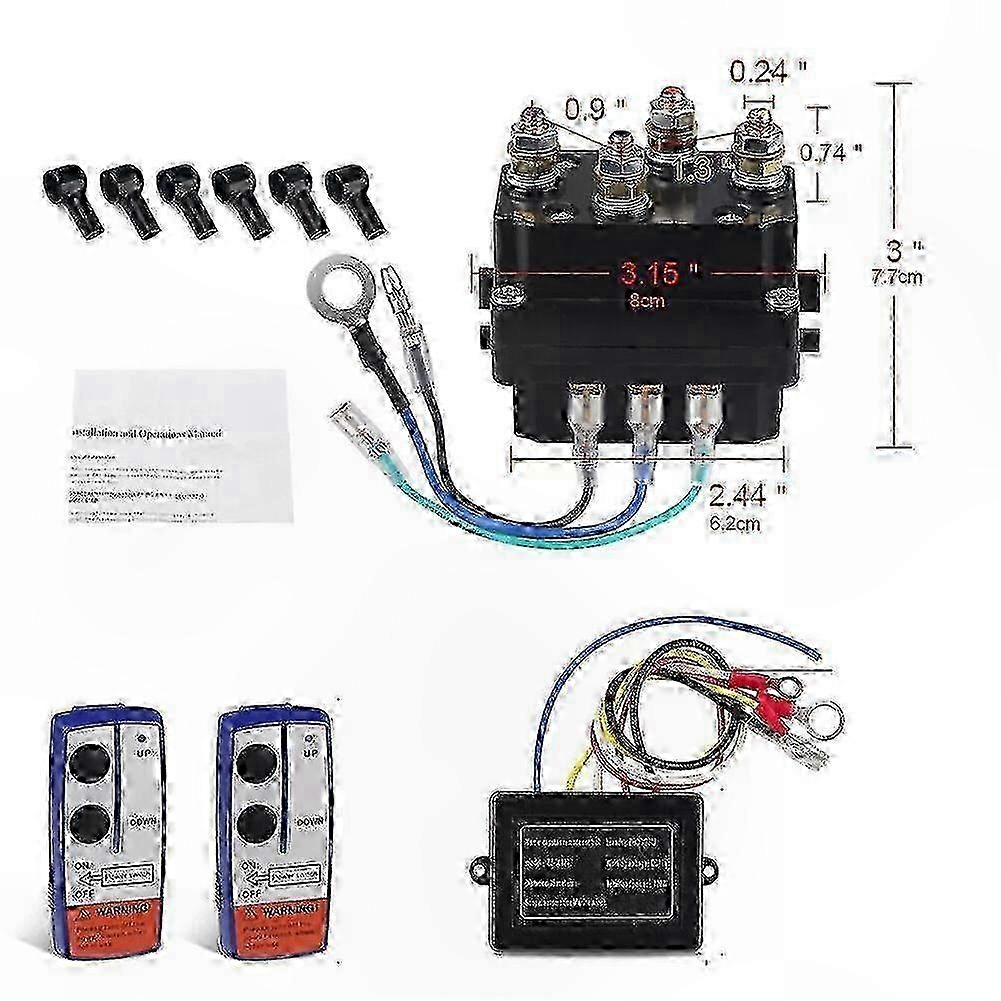 12V 500A Heavy-Duty Sole Switch With Dual Remote For Recovery Winch Operations